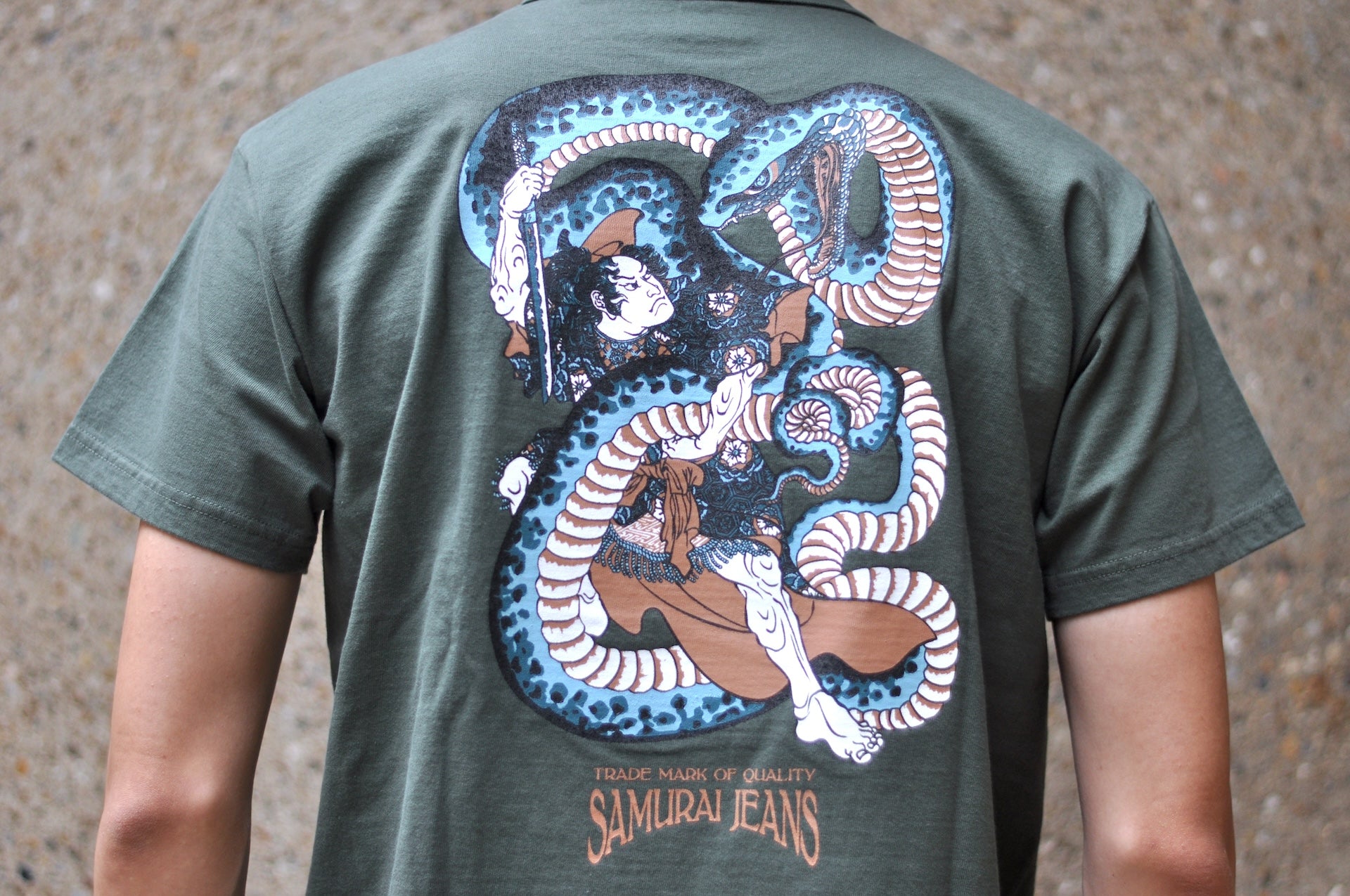 Samurai 8.5oz "Snake Slayer" Loopwheeled Pocket Tee (Moss Green)