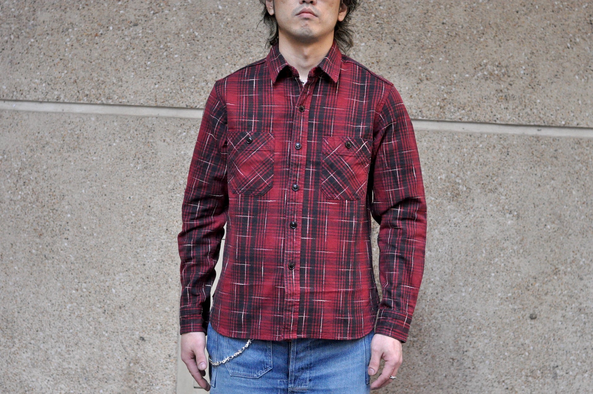 Studio D'Artisan 12oz "Midare Kasuri" Flannel Work Shirt