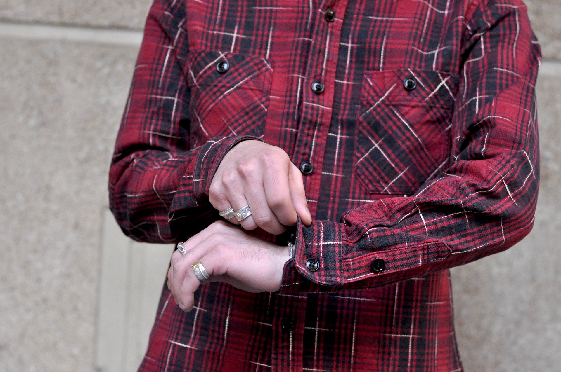 Studio D'Artisan 12oz "Midare Kasuri" Flannel Work Shirt