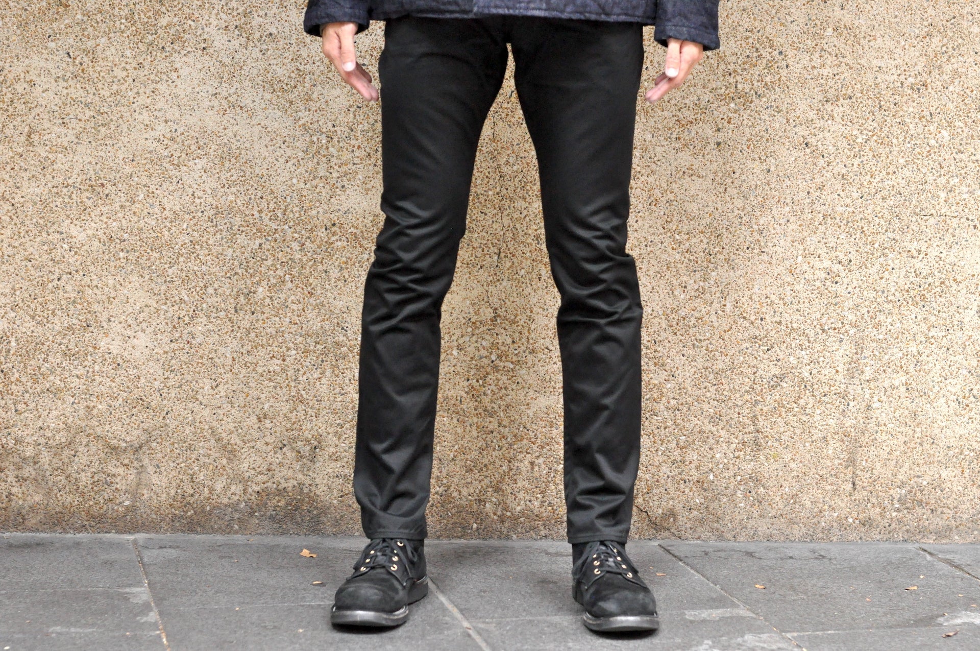 MOMOTARO JEANS  12.5oz Selvage Moleskin Trousers (Black)