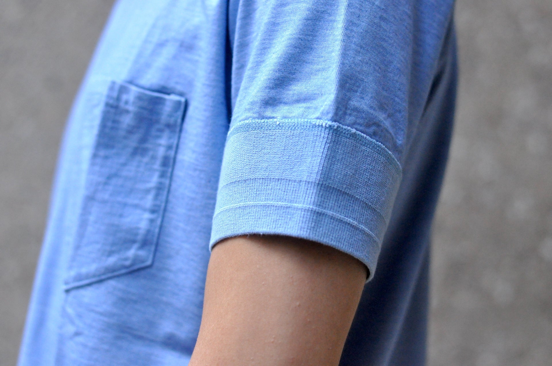 Pure Blue Japan 6.5oz "Signature" Indigo Dyed Pocket Tee (Icy Indigo)