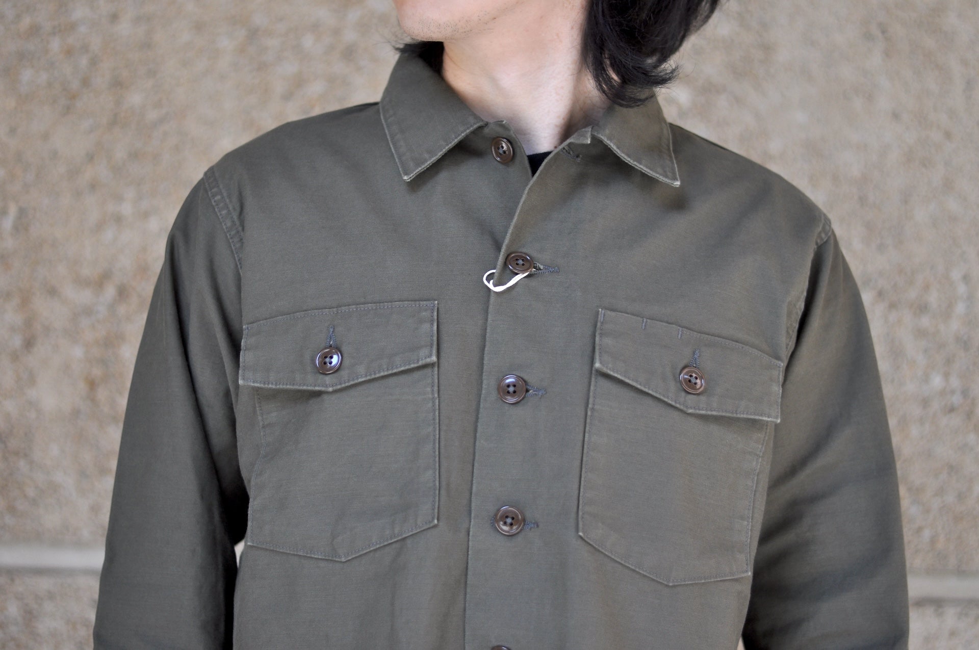 BONCOURA 12.5oz Back Satin US Army Utility Jacketed Shirt (Olive)