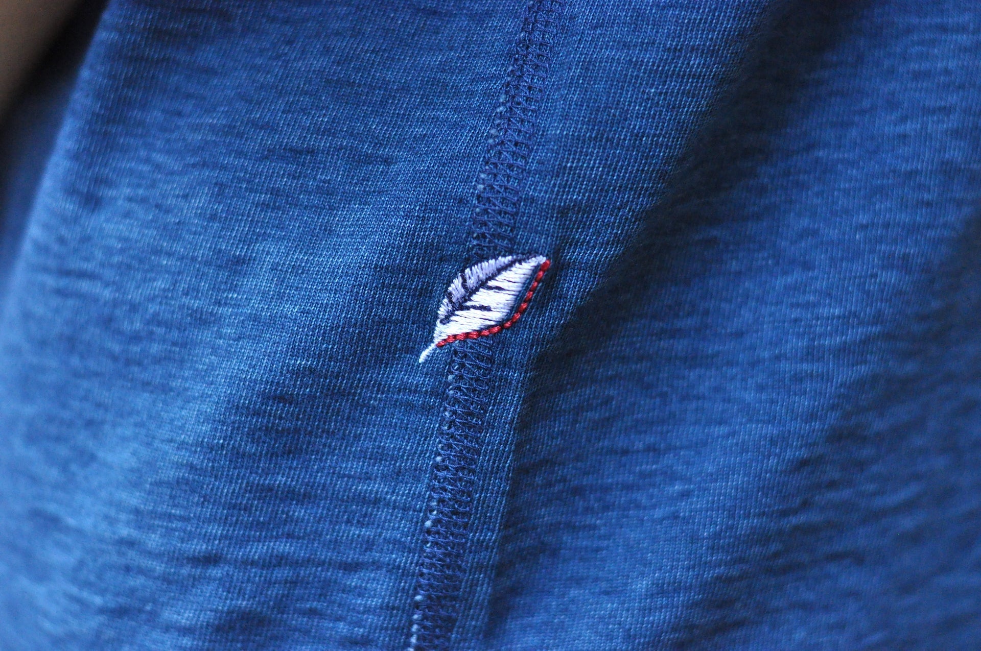Pure Blue Japan 6.5oz "Signature" Indigo Dyed Pocket Tee (Greencast Indigo)