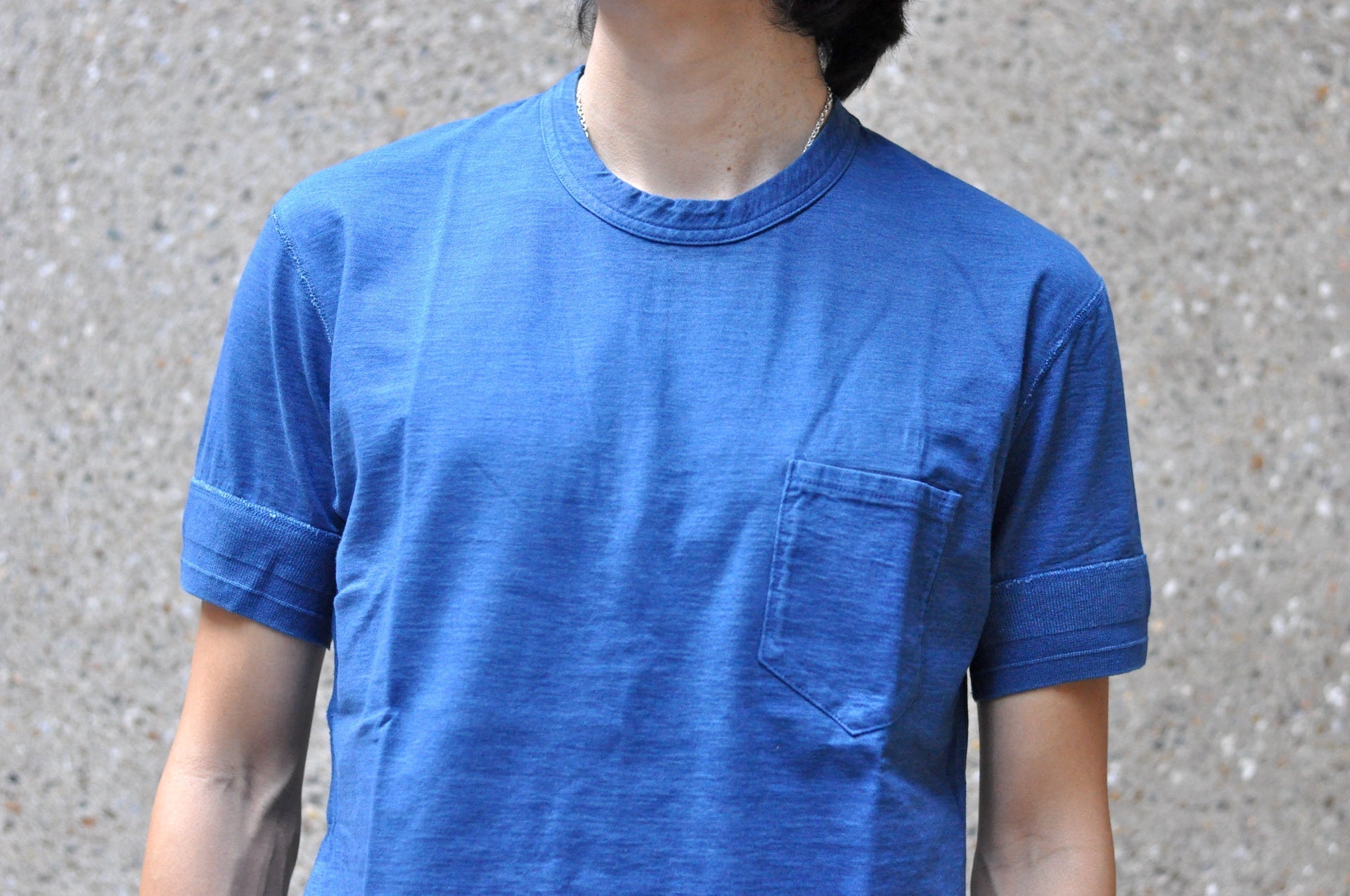 Pure Blue Japan 6.5oz "Signature" Indigo Dyed Pocket Tee (Genuine Indigo)