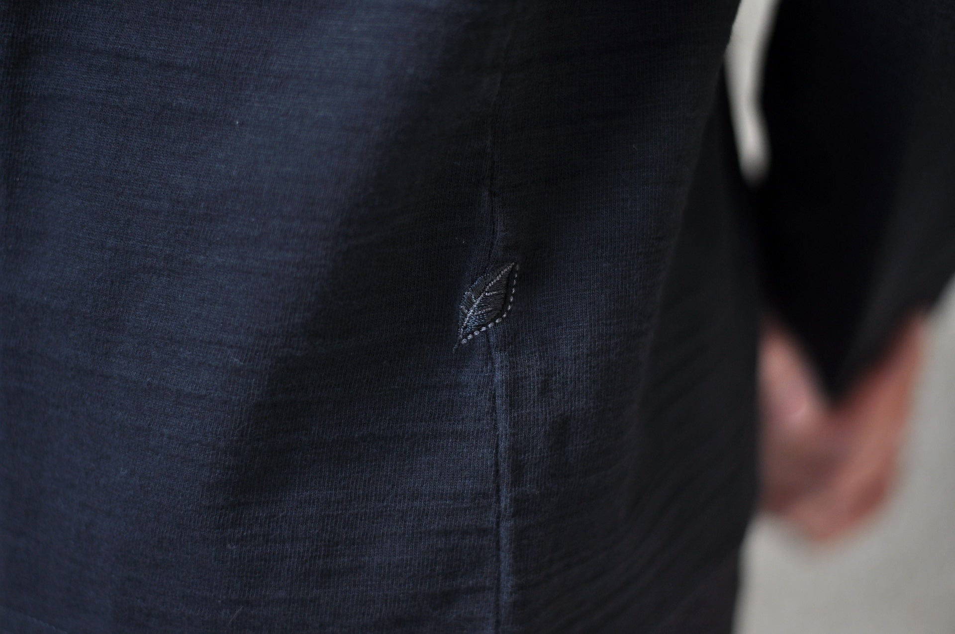 Pure Blue Japan 8oz "Slub Yarn" L/S Tee (Solid Black)