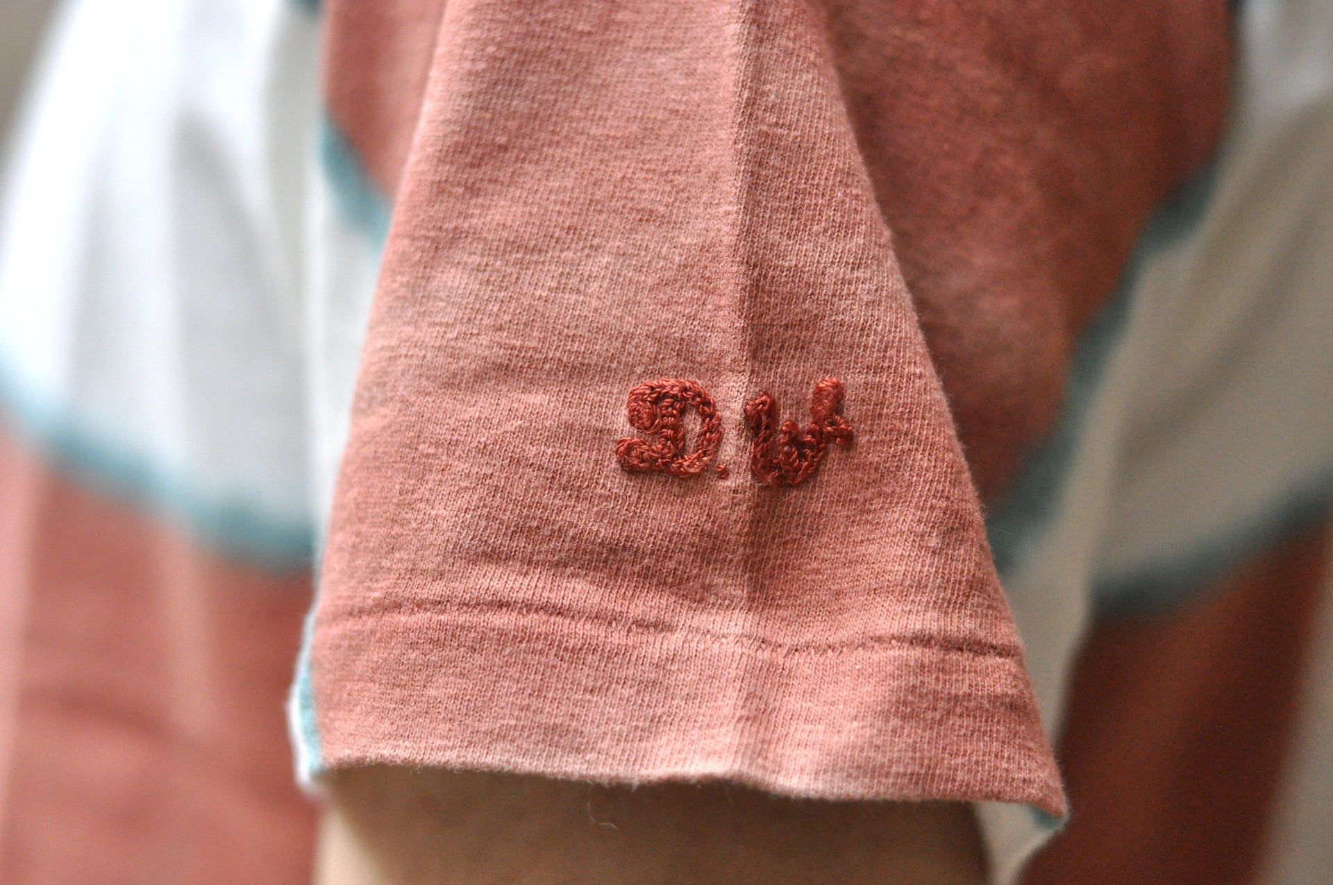 Dubble Works 6oz Tie-Dye Loopwheel Striped Tee (Brown X Blue)