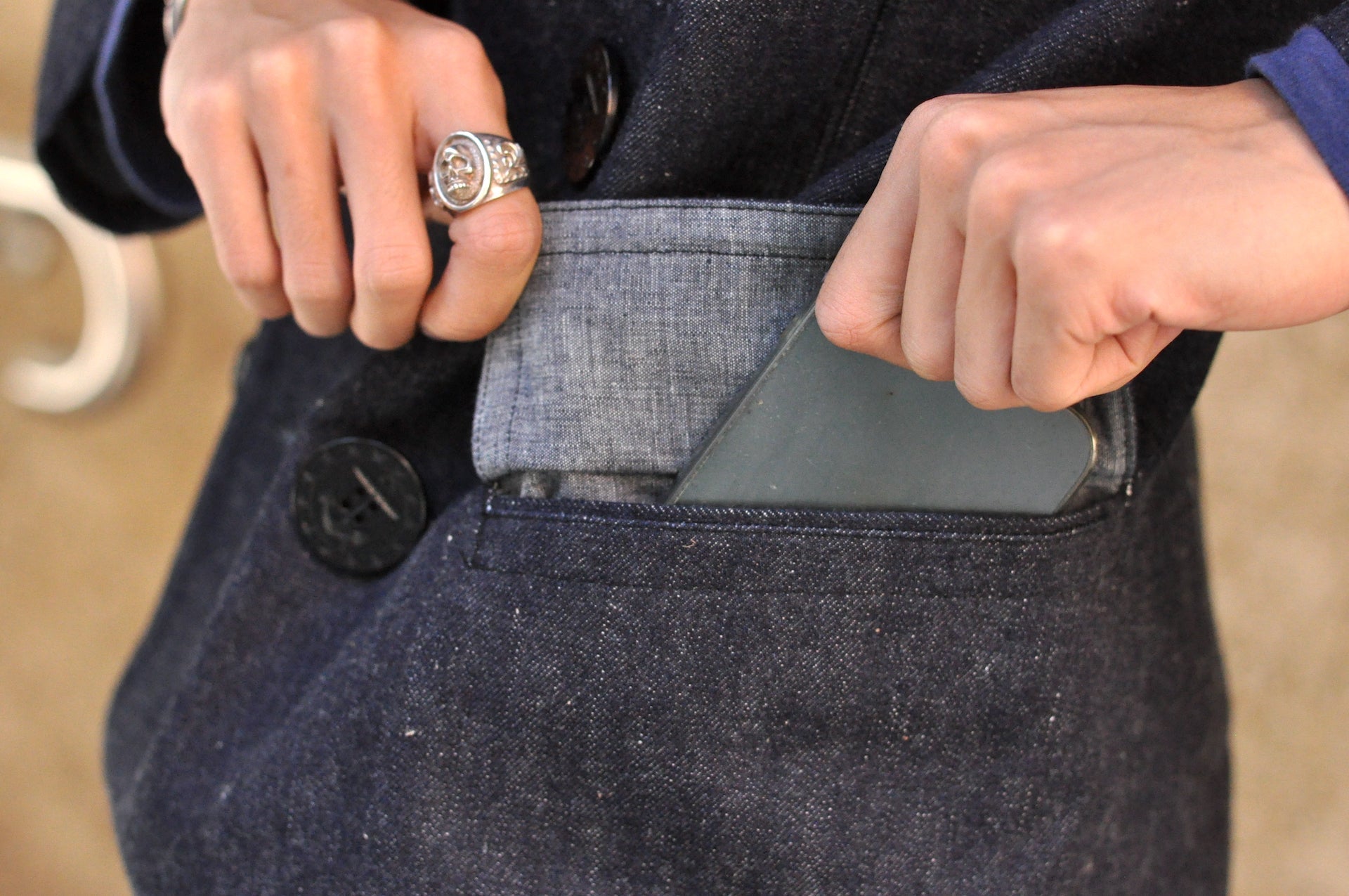 Warehouse Indigo Dyed Denim "WWI Style 13 Stars" Pea Coat