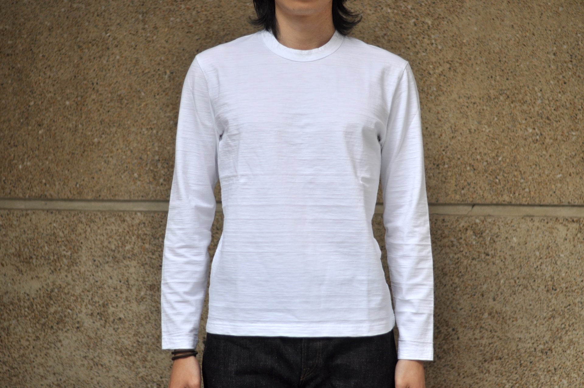 Pure Blue Japan 8oz "Slub Yarn" L/S Tee (Off White)