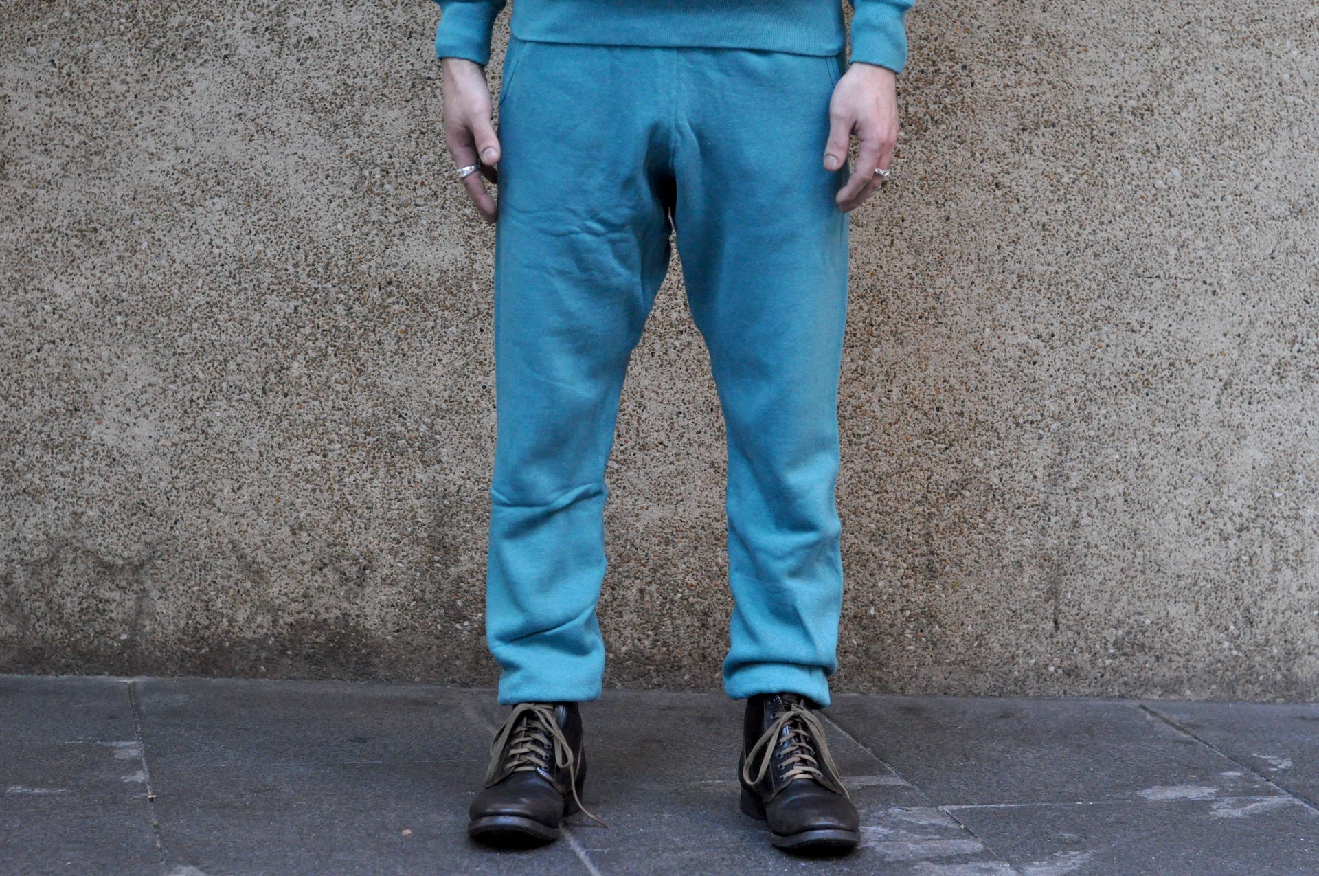 Dubble Works 11oz "Tsuri-ami" Loopwheeled Sweatpants (Turquoise Blue)