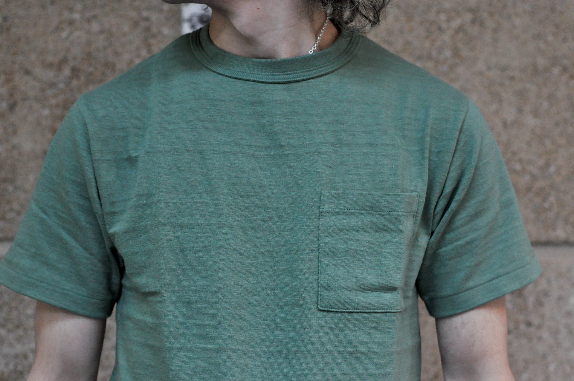 Warehouse 5.5oz "Bamboo Textured" Pocket Tee (MC Green)