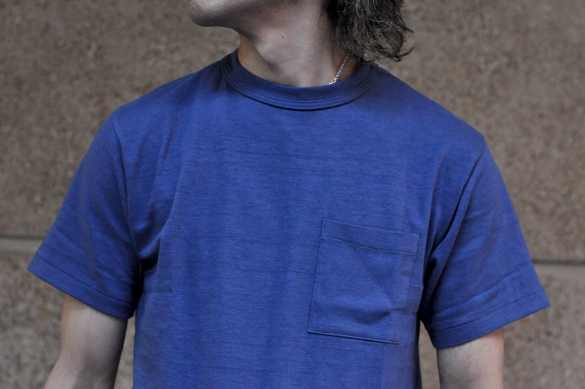 Warehouse 5.5oz "Bamboo Textured" Pocket Tee (Fade Blue)