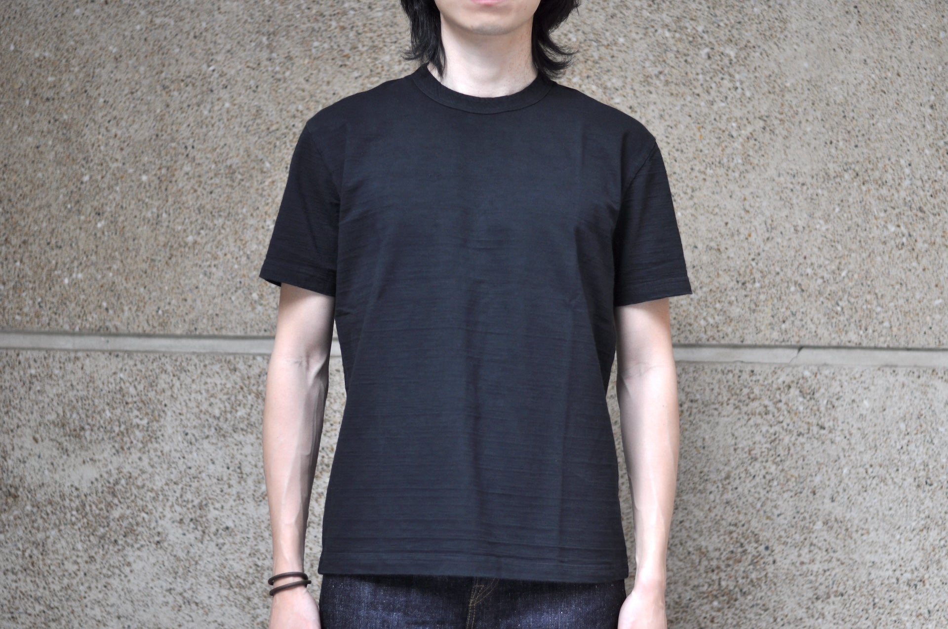 Pure Blue Japan 8oz "Slub Yarn" S/S Tee (Solid Black)