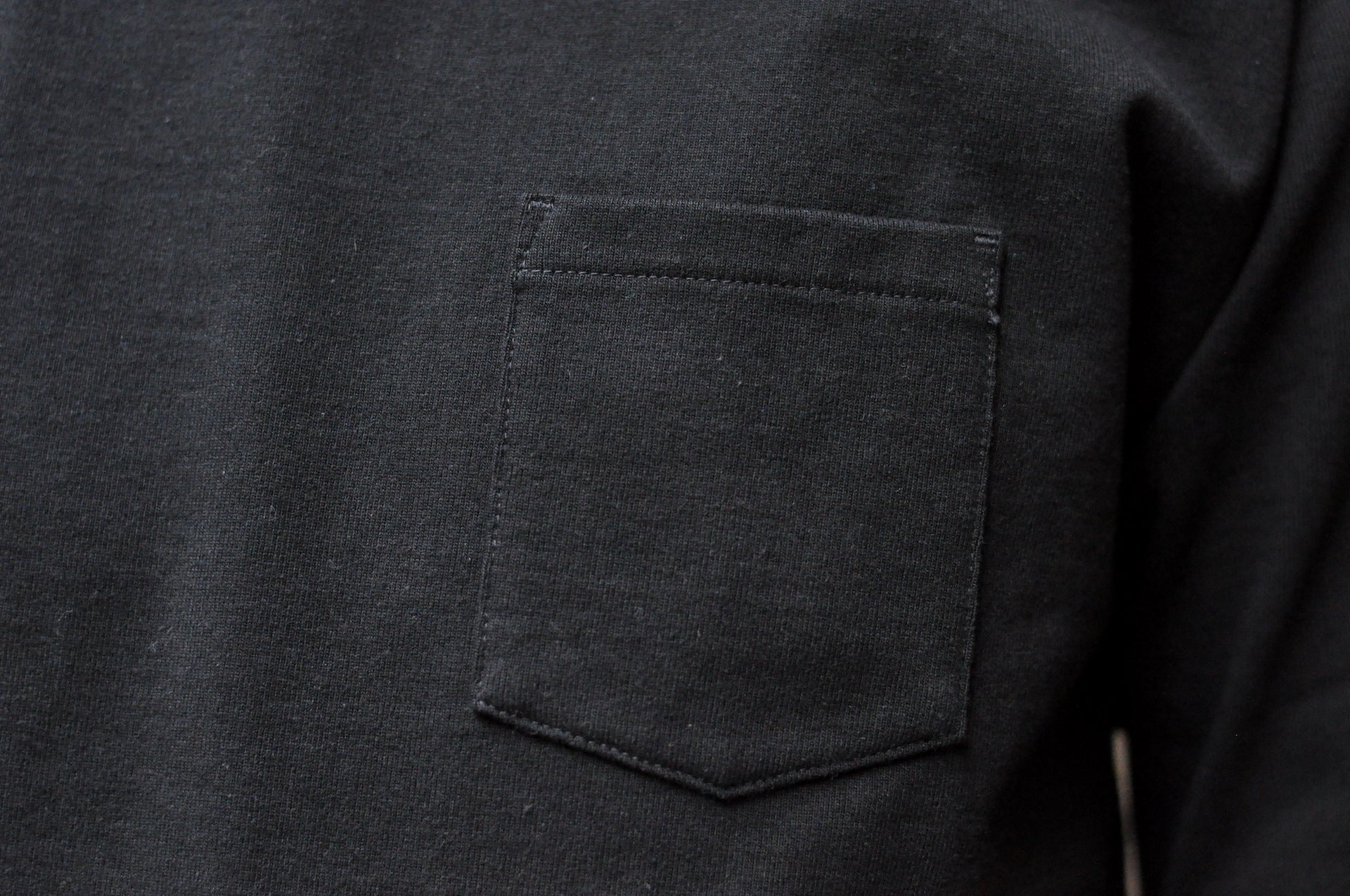 Boncoura 10oz Ultra Heavy Loopwheeled Pocket L/S Tee (Black)
