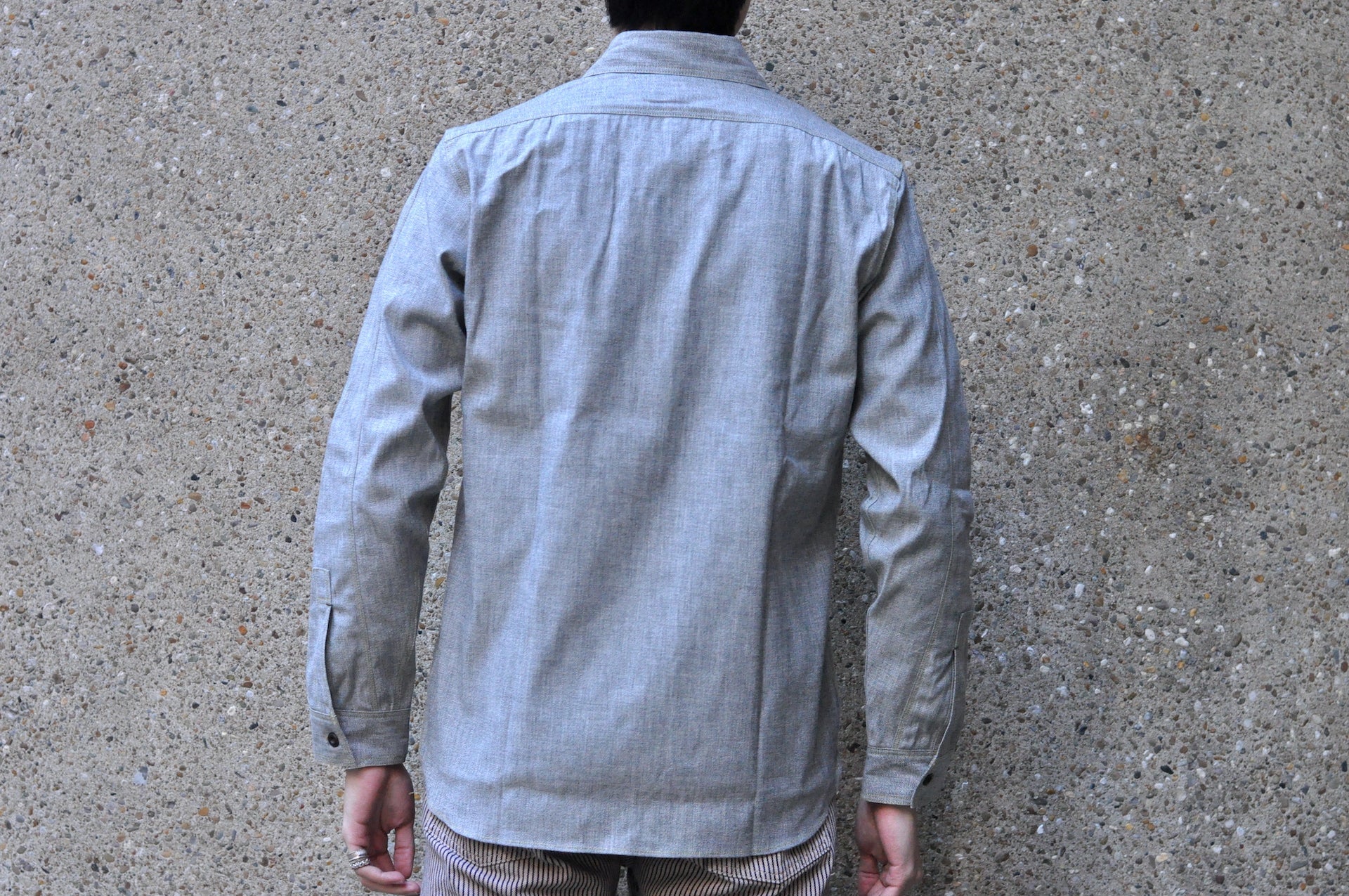 Freewheelers 8oz "Neal" Selvage Chambray Shirt (White Pepper)
