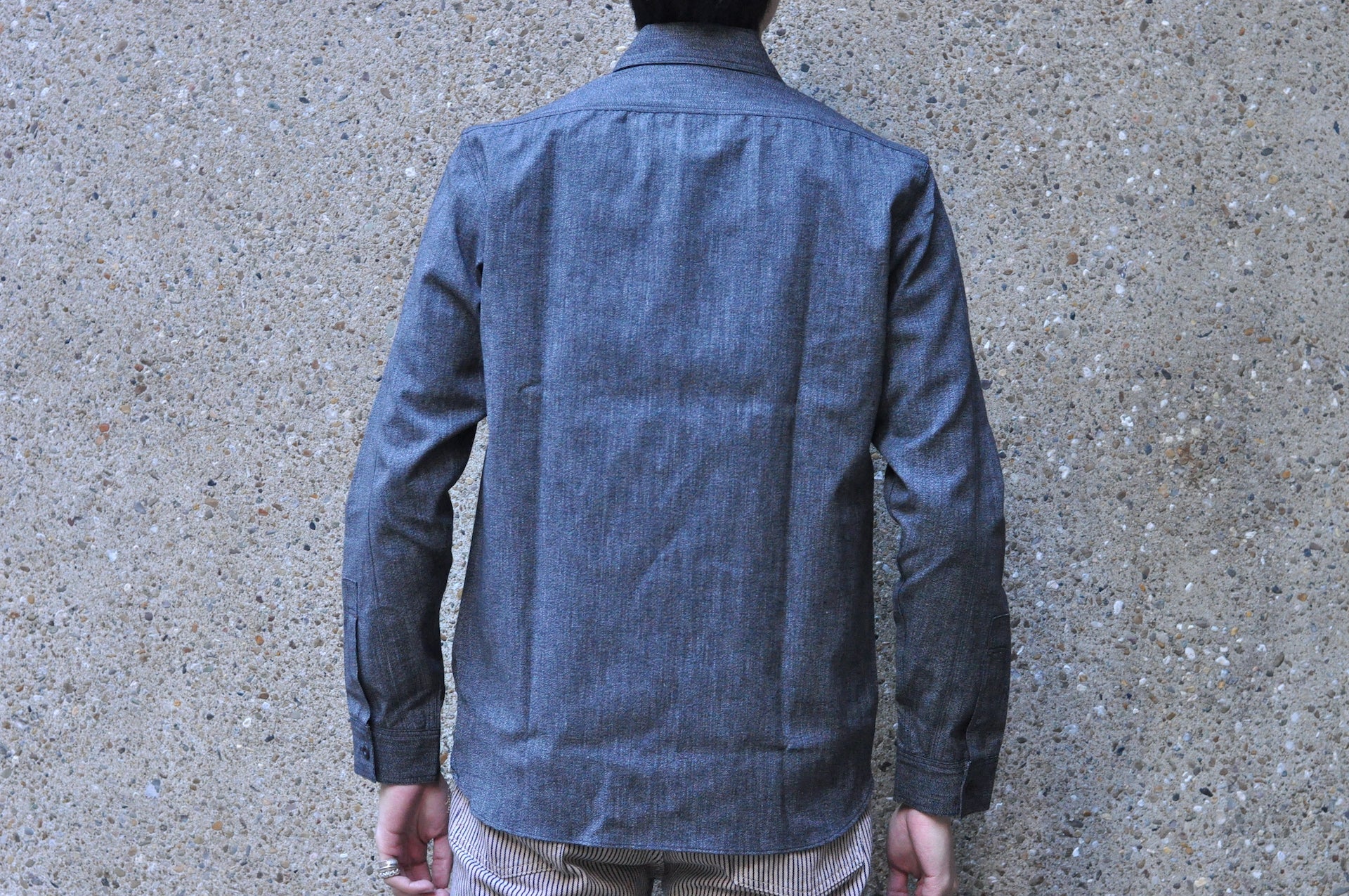 Freewheelers 8oz "Neal" Selvage Chambray Shirt (Black Pepper)