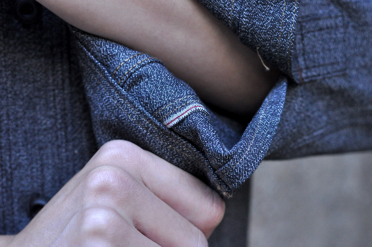 Freewheelers 8oz "Neal" Selvage Chambray Shirt (Black Pepper)