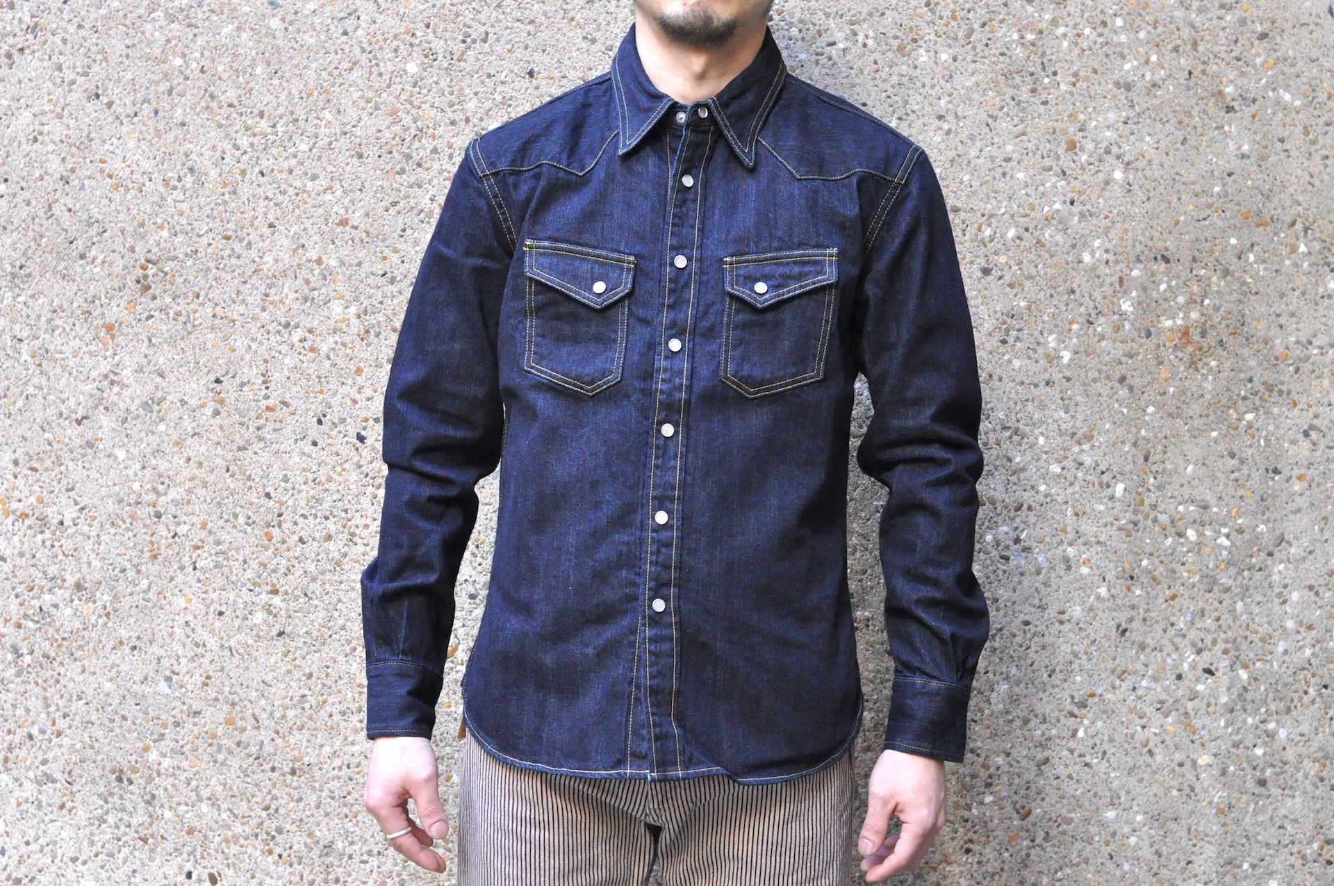 The Flat Head 10oz "Type 1" Indigo Dyed Denim Western Shirt