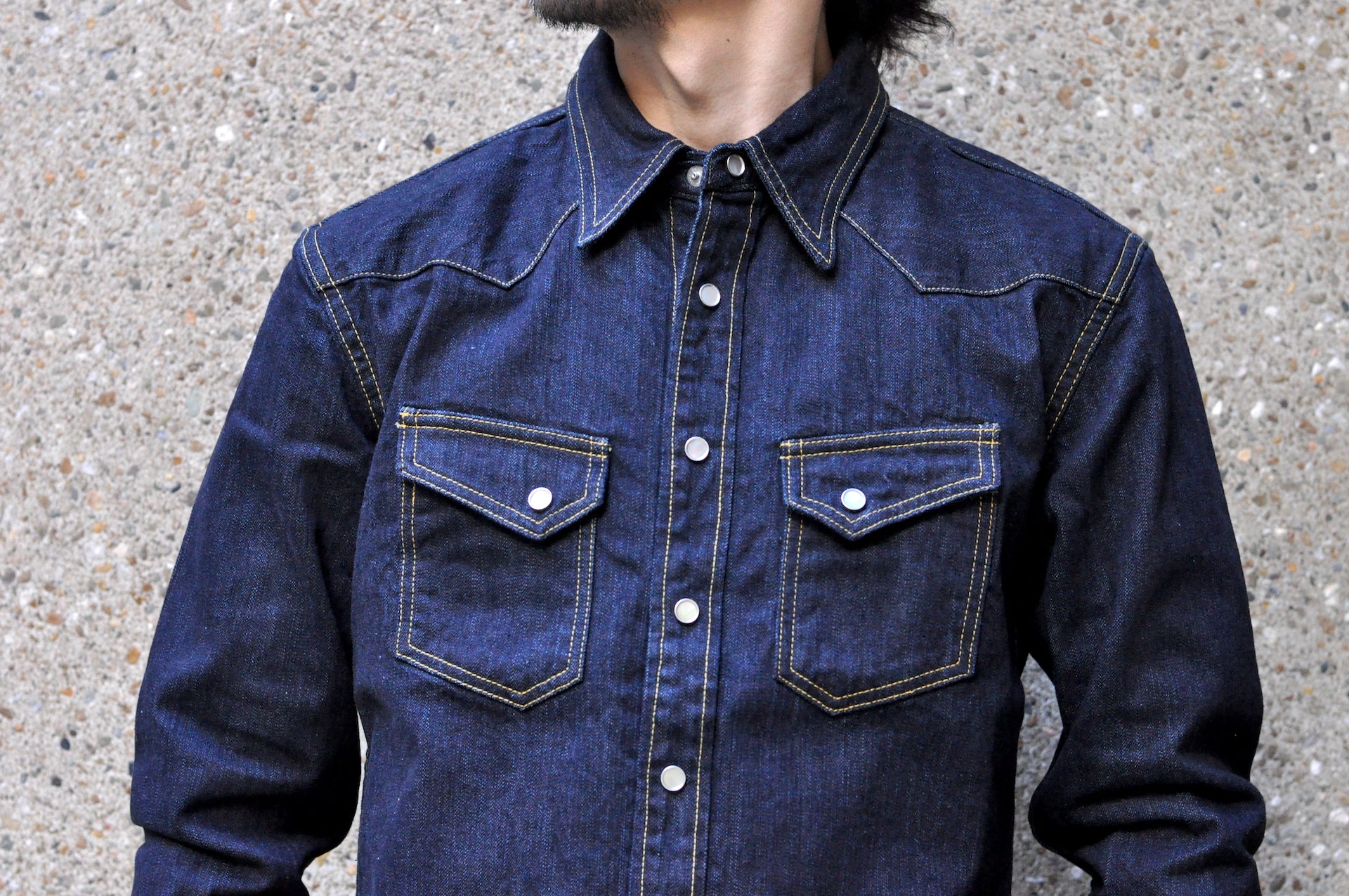 The Flat Head 10oz "Type 1" Indigo Dyed Denim Western Shirt