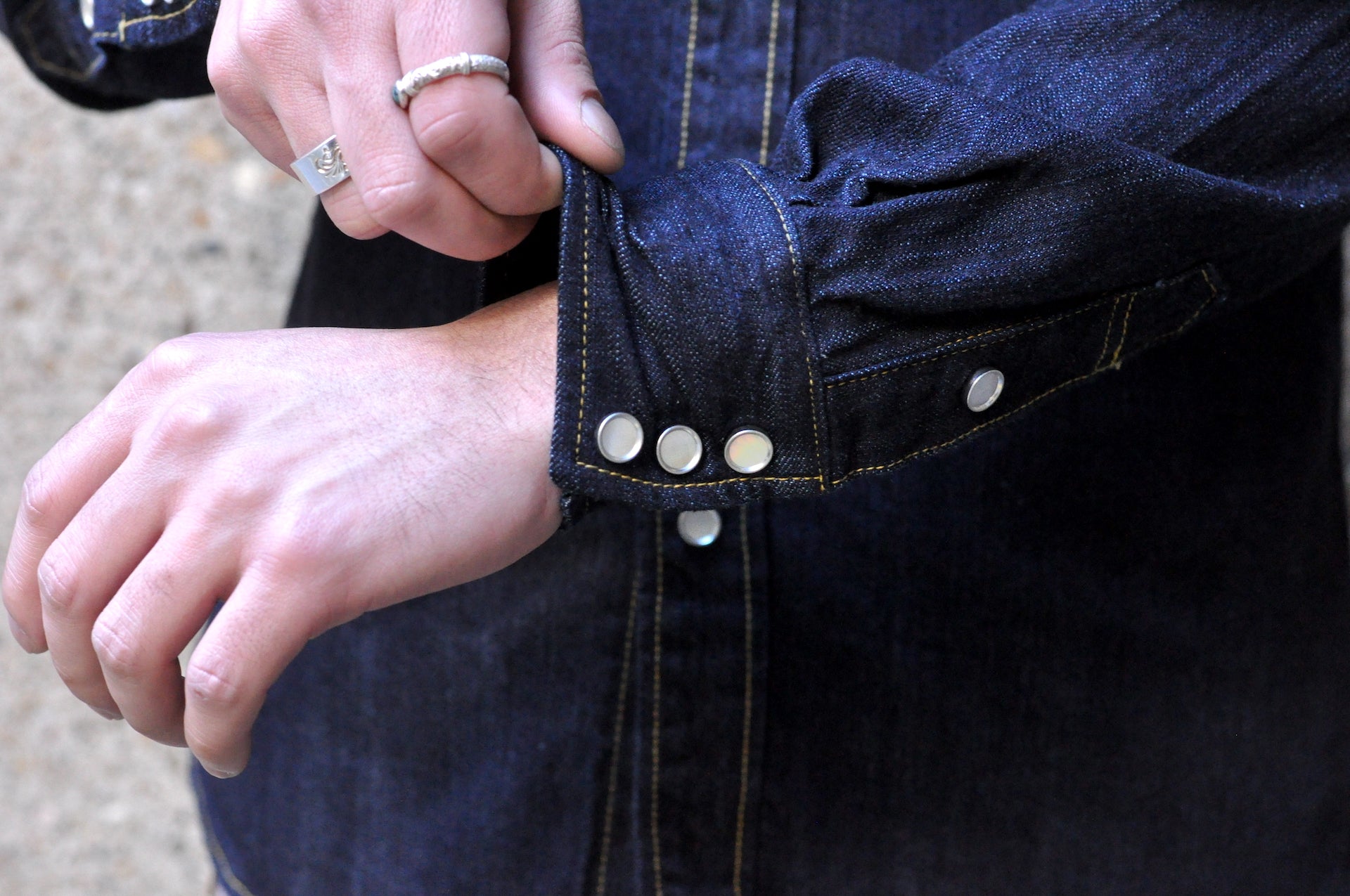 The Flat Head 10oz "Type 1" Indigo Dyed Denim Western Shirt