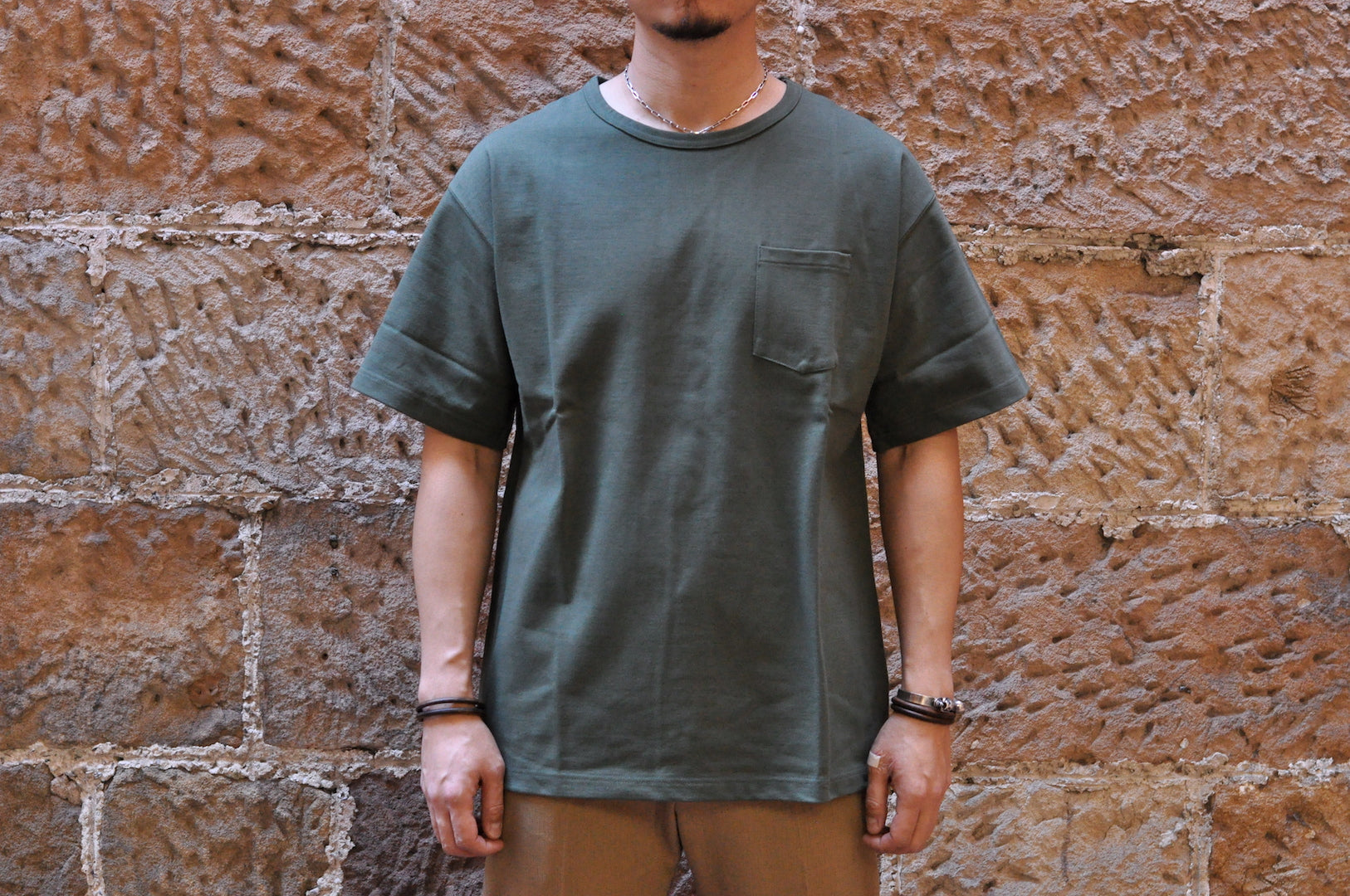 Boncoura 10oz Ultra Heavy Loopwheeled Pocket Tee (Olive)