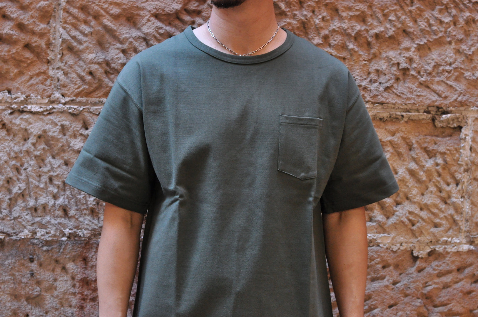Boncoura 10oz Ultra Heavy Loopwheeled Pocket Tee (Olive)