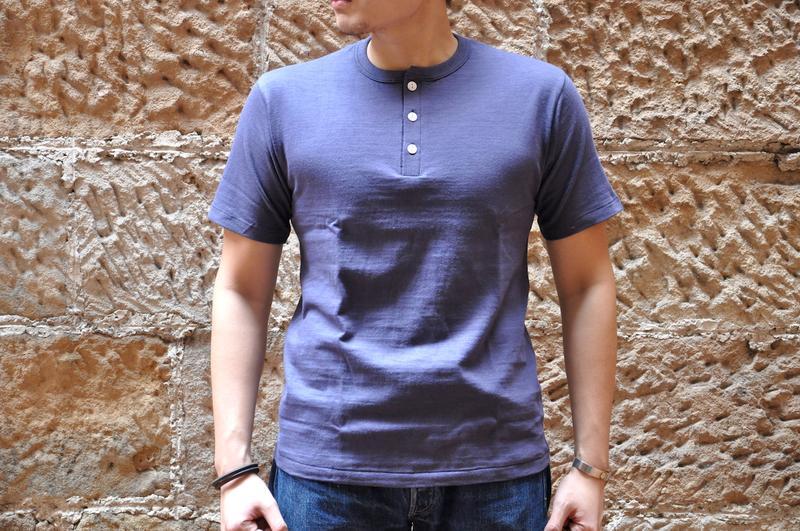 Warehouse 5.5oz "Bamboo Textured" Henley Tee (Navy)