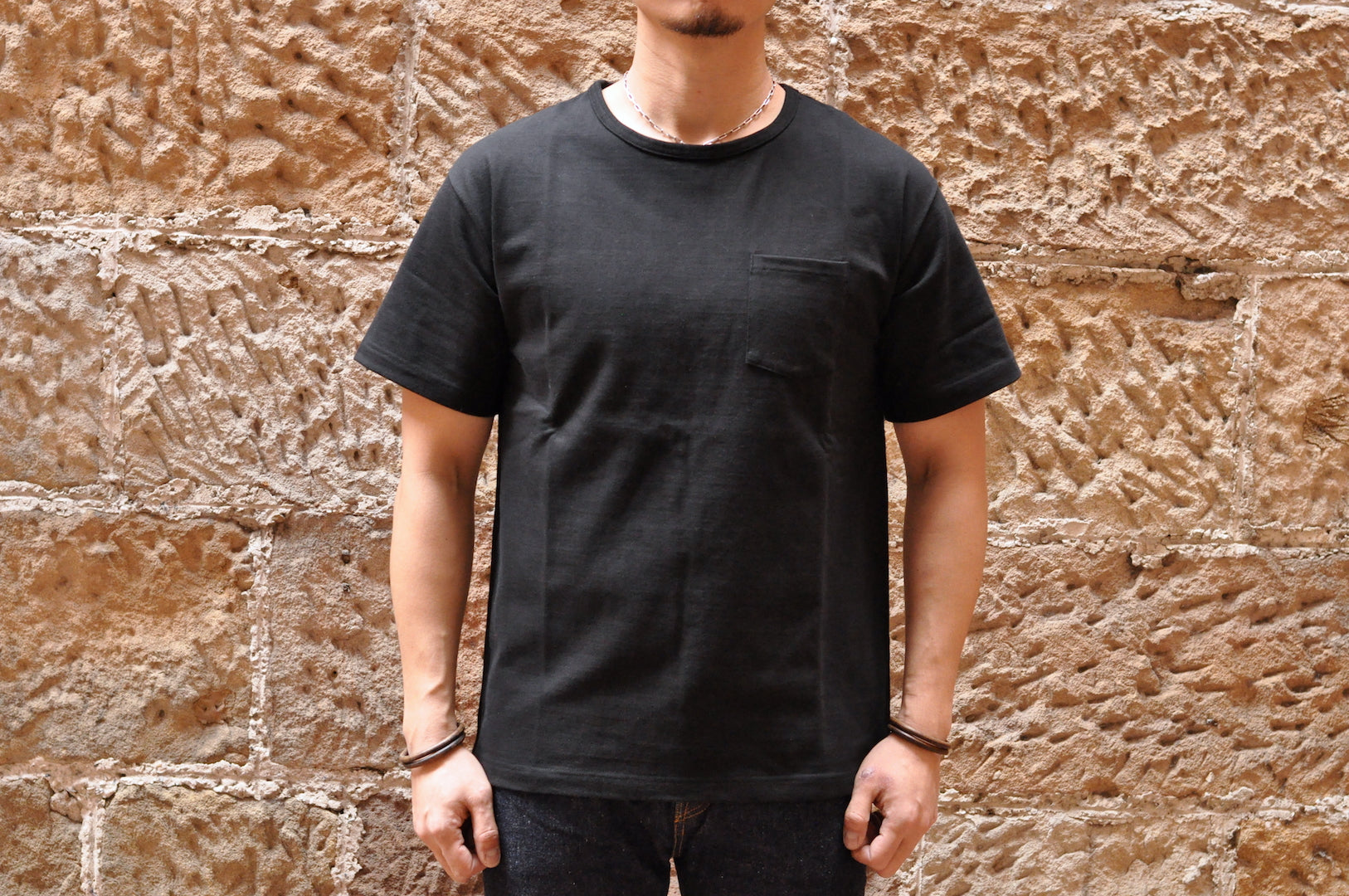 Boncoura 10oz Ultra Heavy Loopwheeled Pocket Tee (Black)