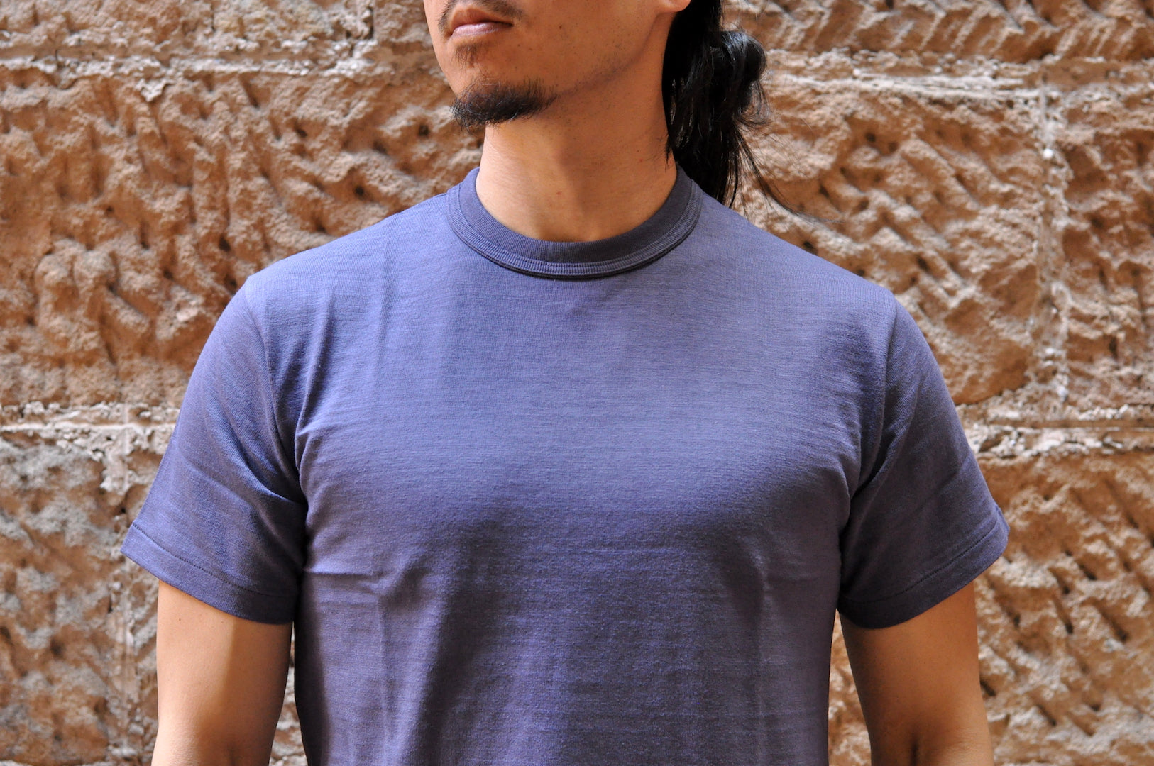 Warehouse 5.5oz "Bamboo Textured" Plain Tee (Navy)