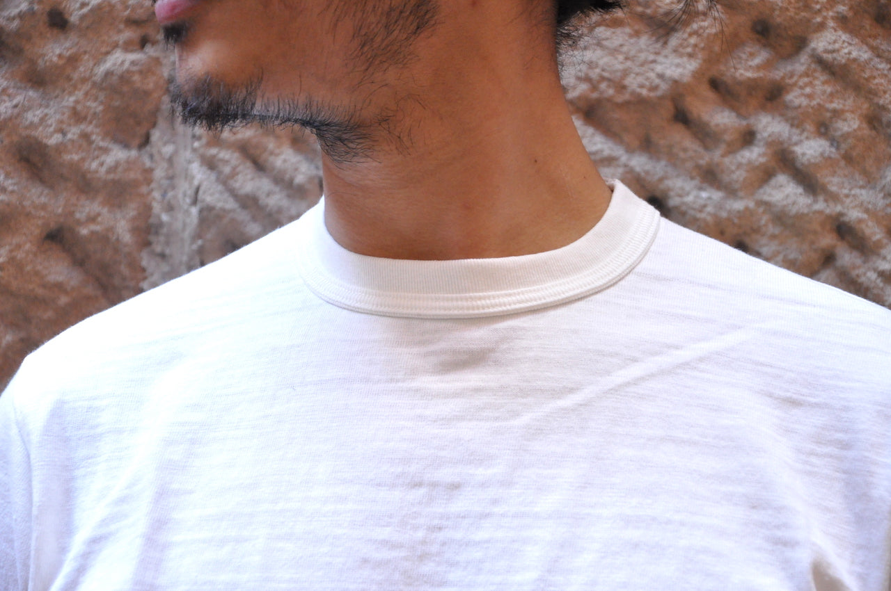 Warehouse 5.5oz "Bamboo Textured" Plain Tee (White)