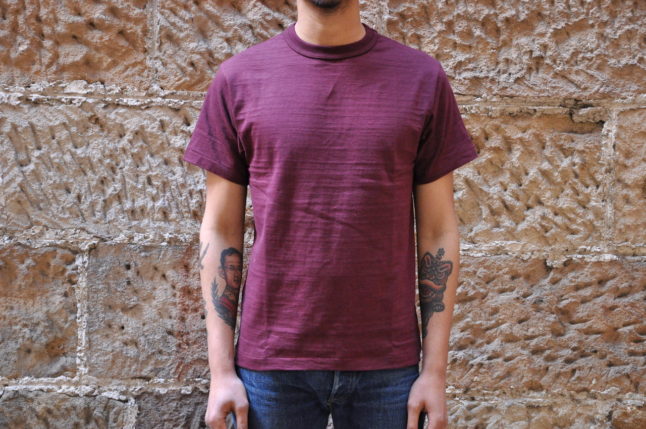 Warehouse 5.5oz "Bamboo Textured" Plain Tee (Bordeaux)