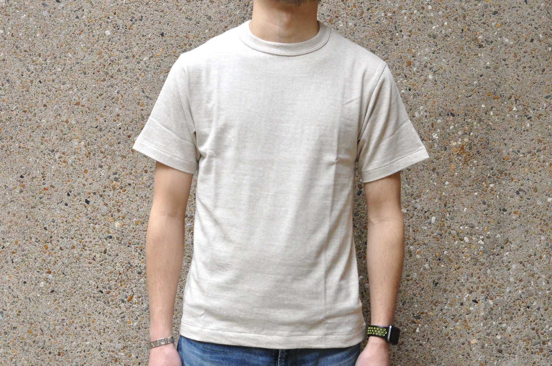 Warehouse 5.5oz "Bamboo Textured" Plain Tee (Oatmeal)