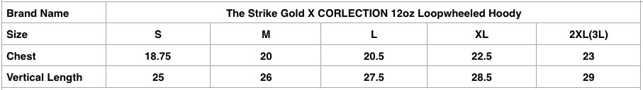 The Strike Gold X CORLECTION 12oz Loopwheeled Hoody (Black)