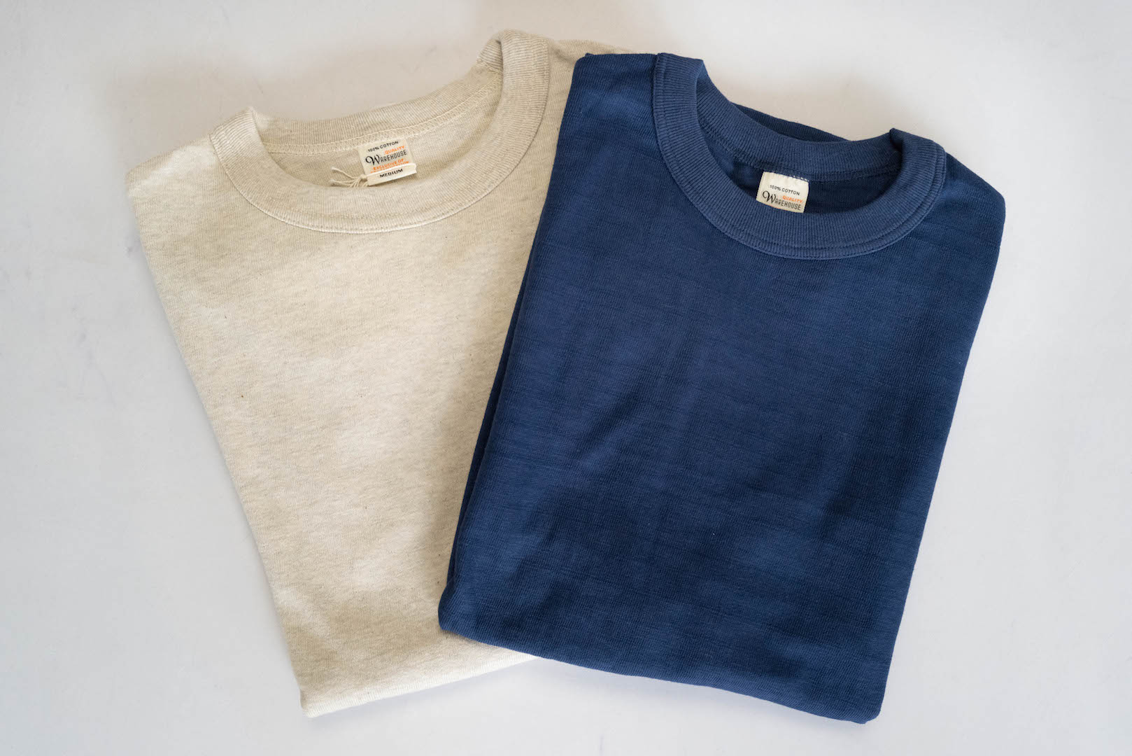 Warehouse 5.5oz "Bamboo Textured" L/S Plain Tee (Oatmeal)