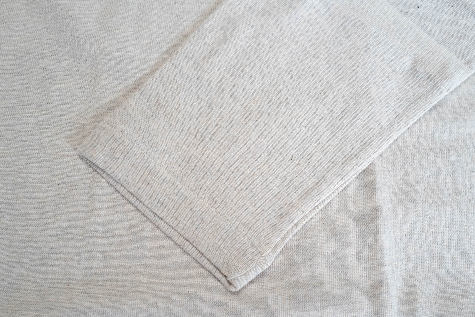 Warehouse 5.5oz "Bamboo Textured" L/S Plain Tee (Oatmeal)