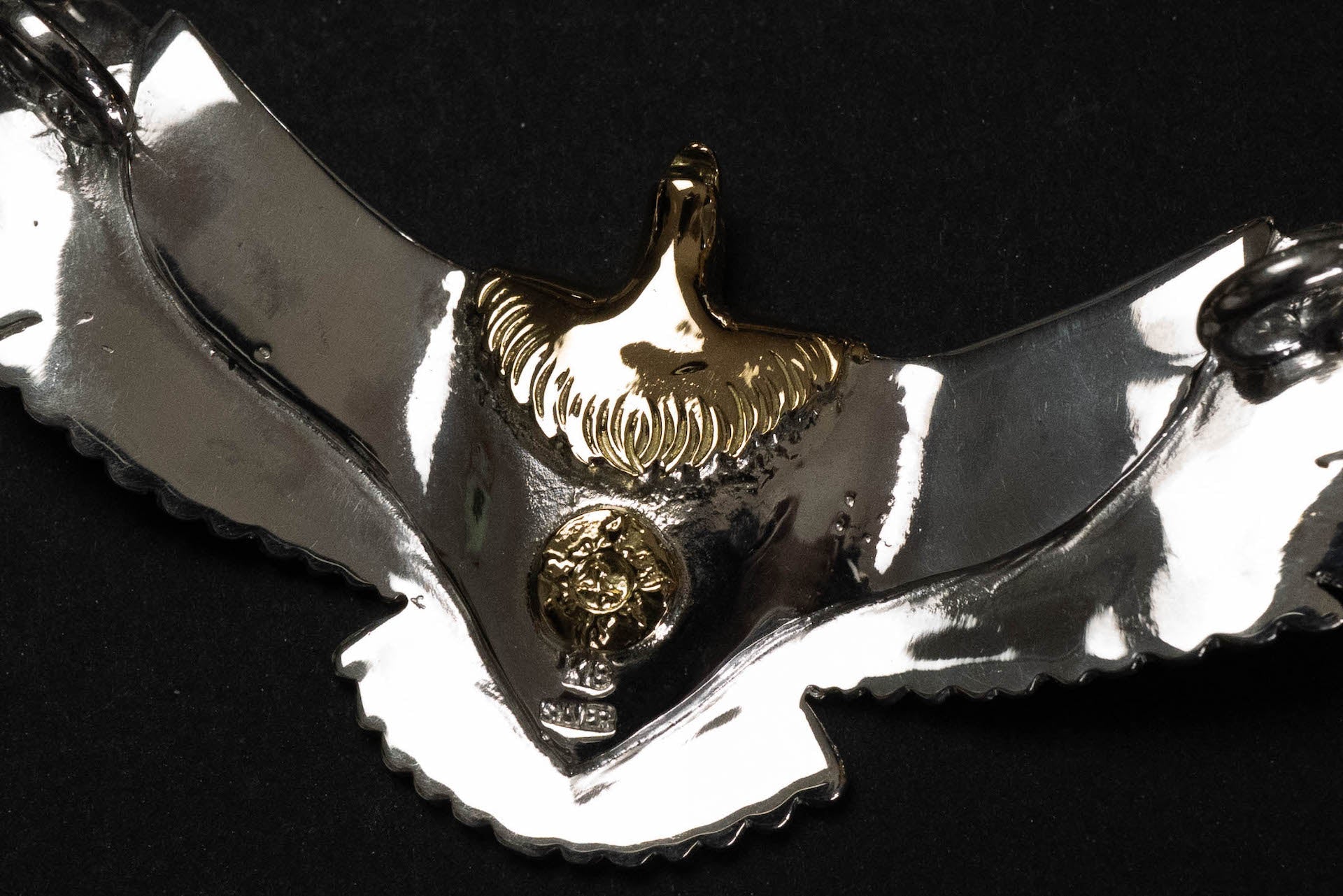 First Arrow's Medium Eagle Pendants with 18K Gold Head & Heart (P-509)