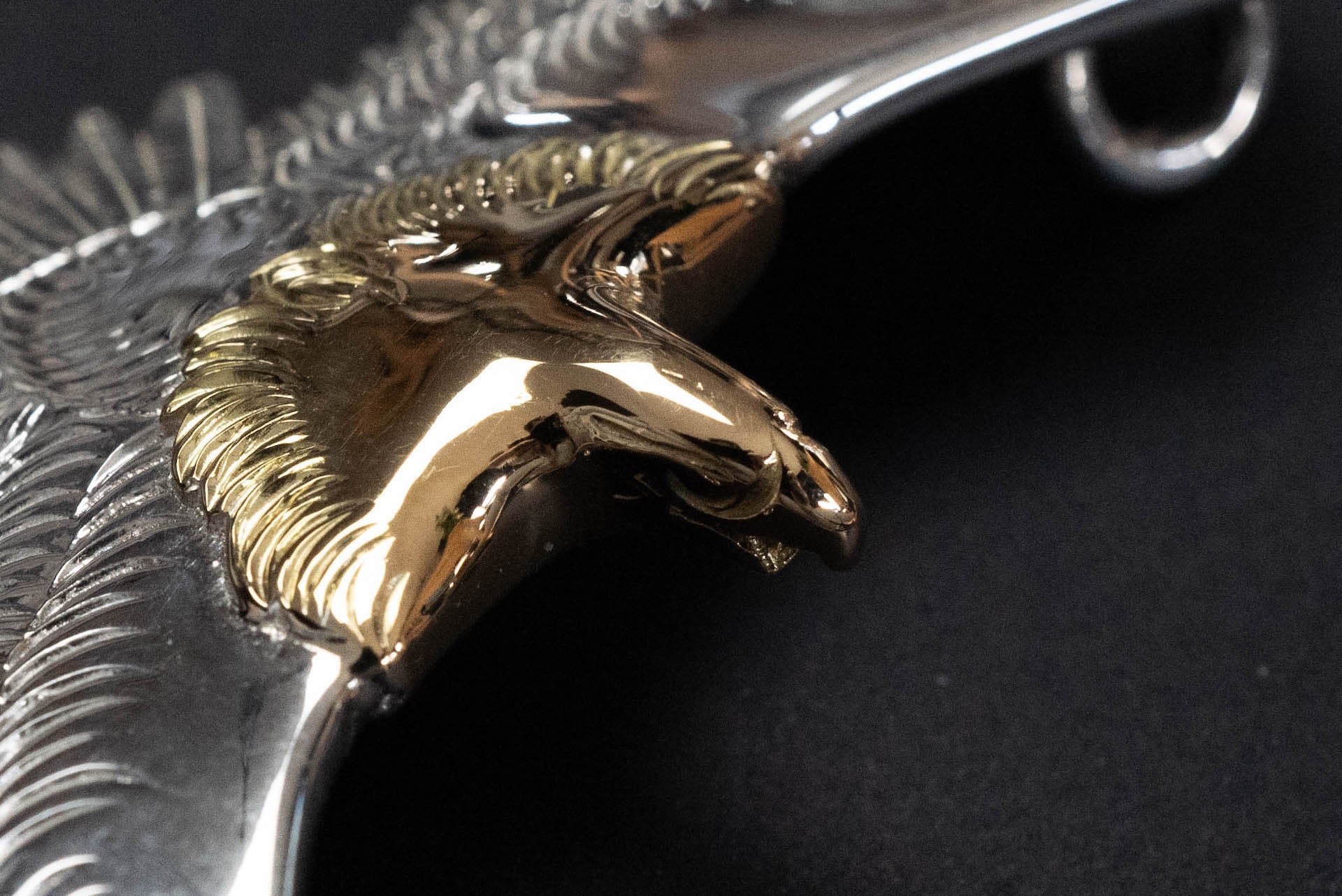 First Arrow's Medium Eagle Pendants with 18K Gold Head & Heart (P-509)