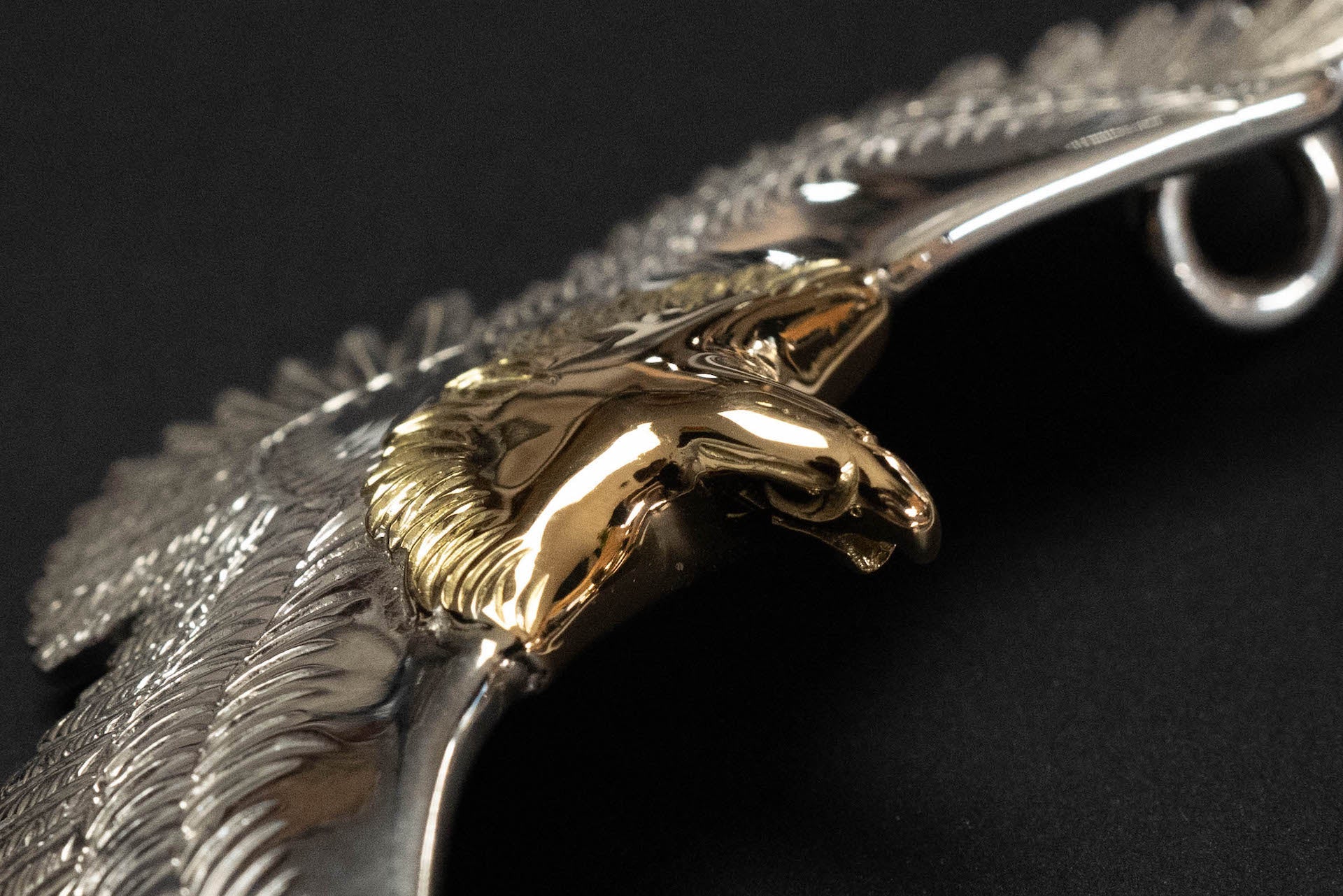 First Arrow's Large Eagle Pendants with 18K Gold Head & Heart (P-400)