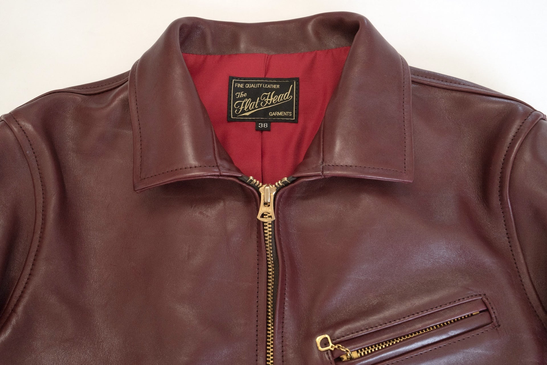 The Flat Head Horsehide 40s Single Sport Jacket (Wine Tea-cored)
