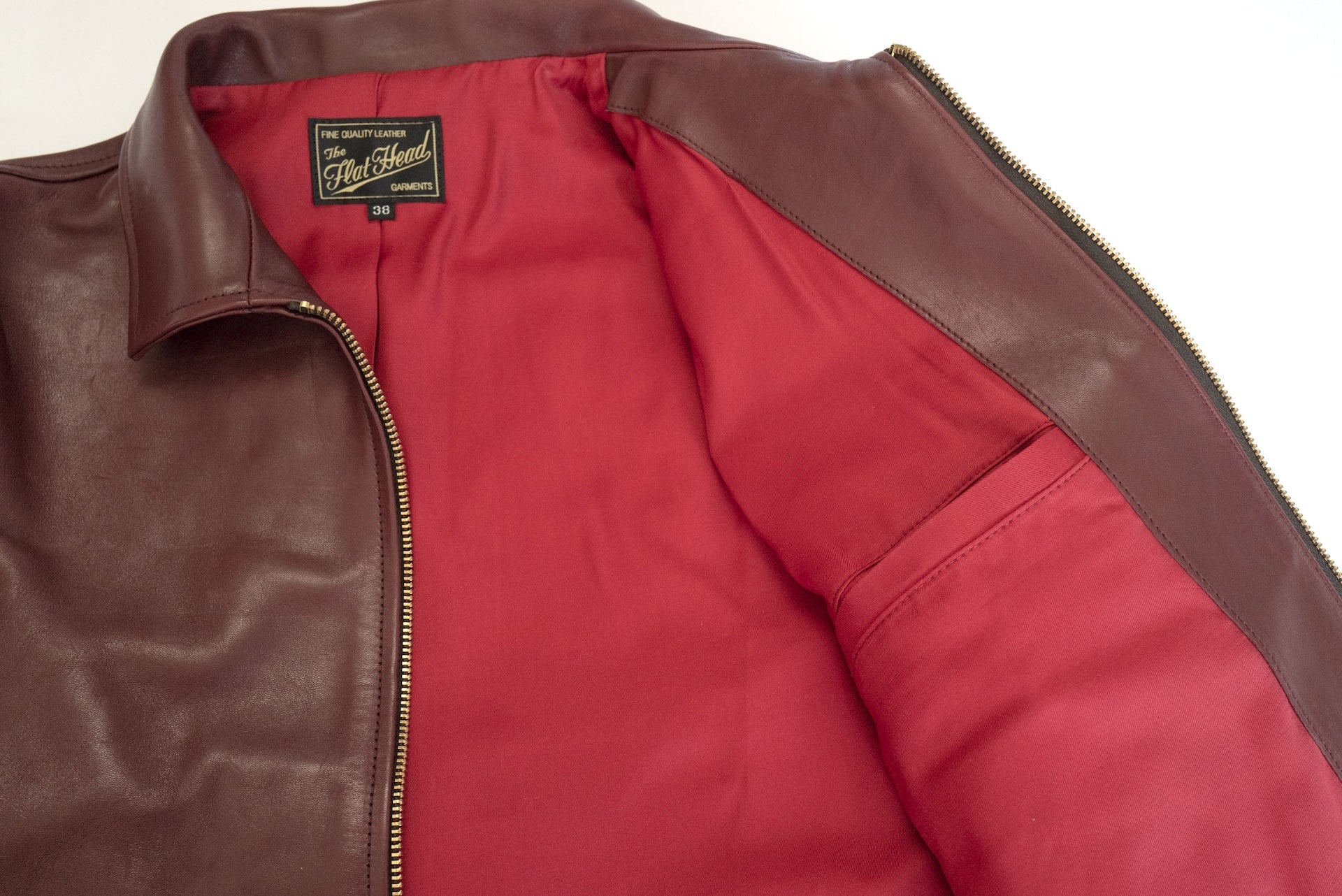 The Flat Head Horsehide 40s Single Sport Jacket (Wine Tea-cored)