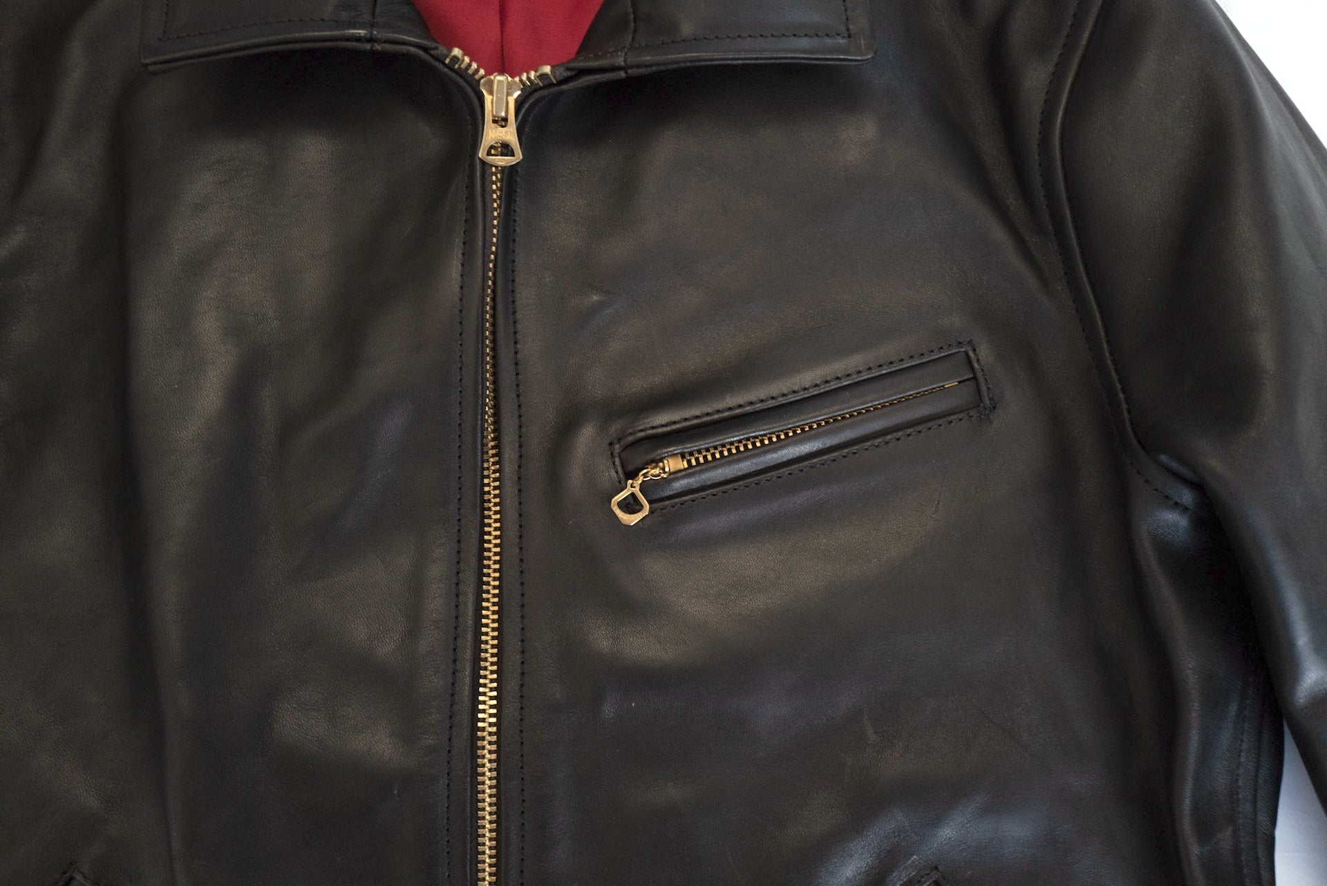 The Flat Head Horsehide 40s Single Sport Jacket (Black Tea-cored)