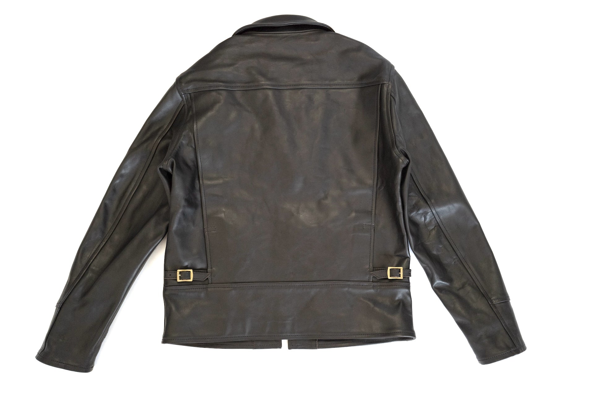 The Flat Head Horsehide 40s Single Sport Jacket (Black Tea-cored)