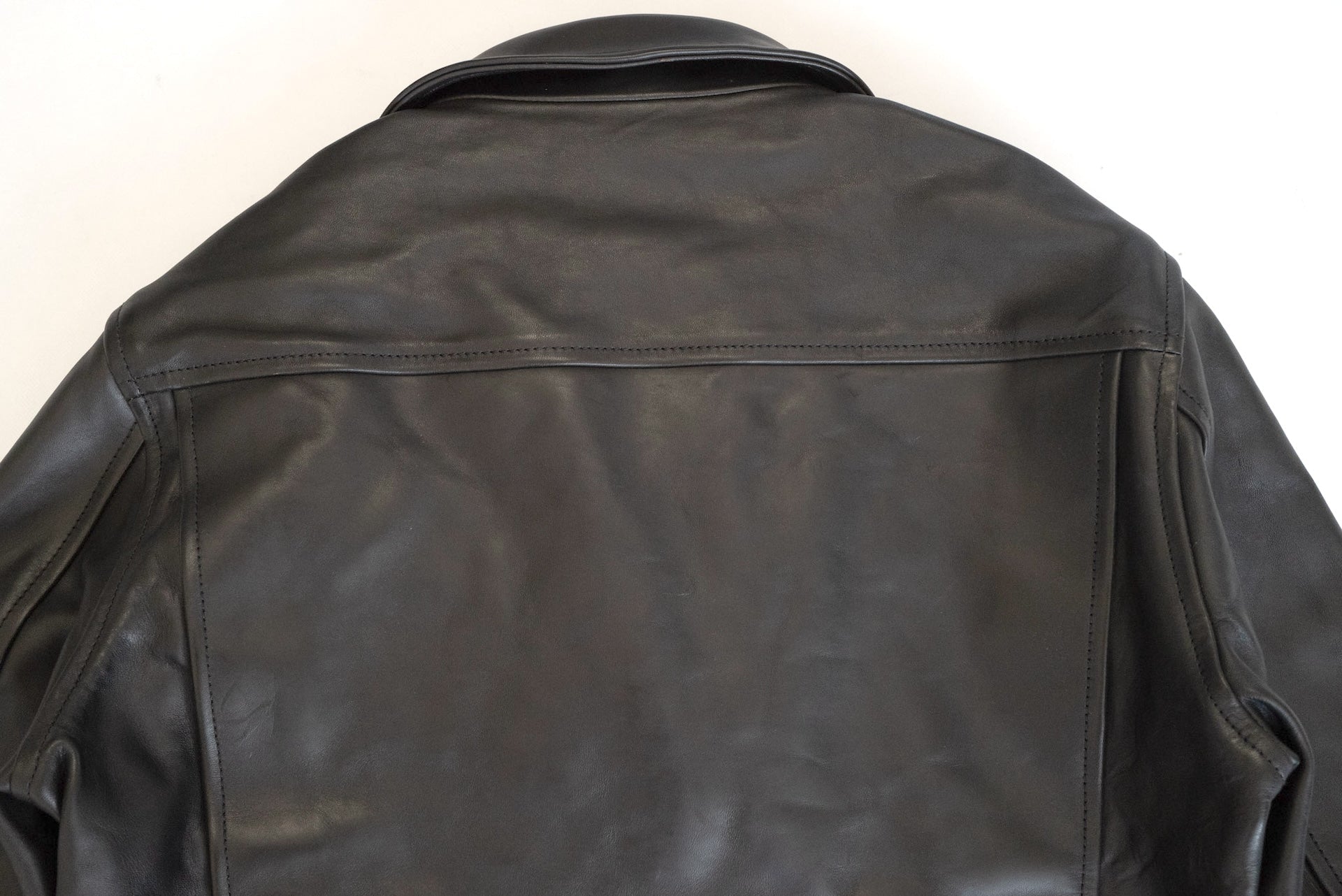 The Flat Head Horsehide 40s Single Sport Jacket (Black Tea-cored)