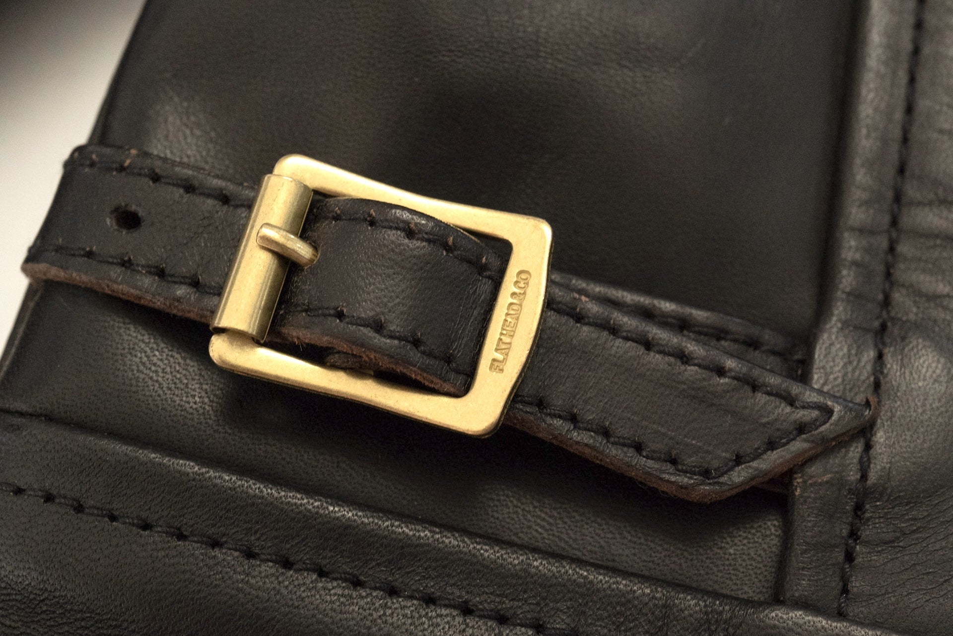 The Flat Head Horsehide 40s Single Sport Jacket (Black Tea-cored)