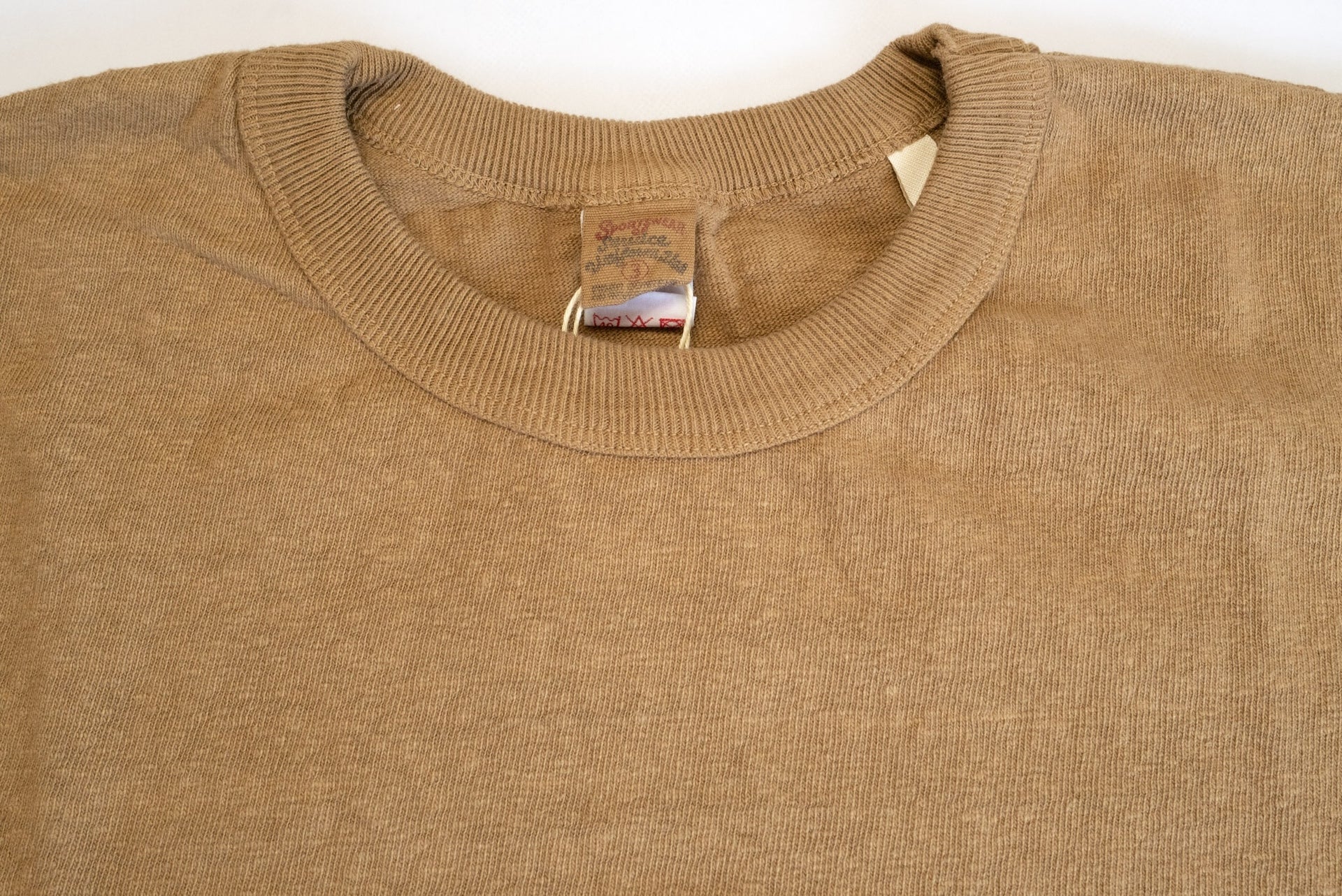 UES 9.5oz "NO.8 Slub Nep" Heavyweight Plain Tee (Khaki Brown)