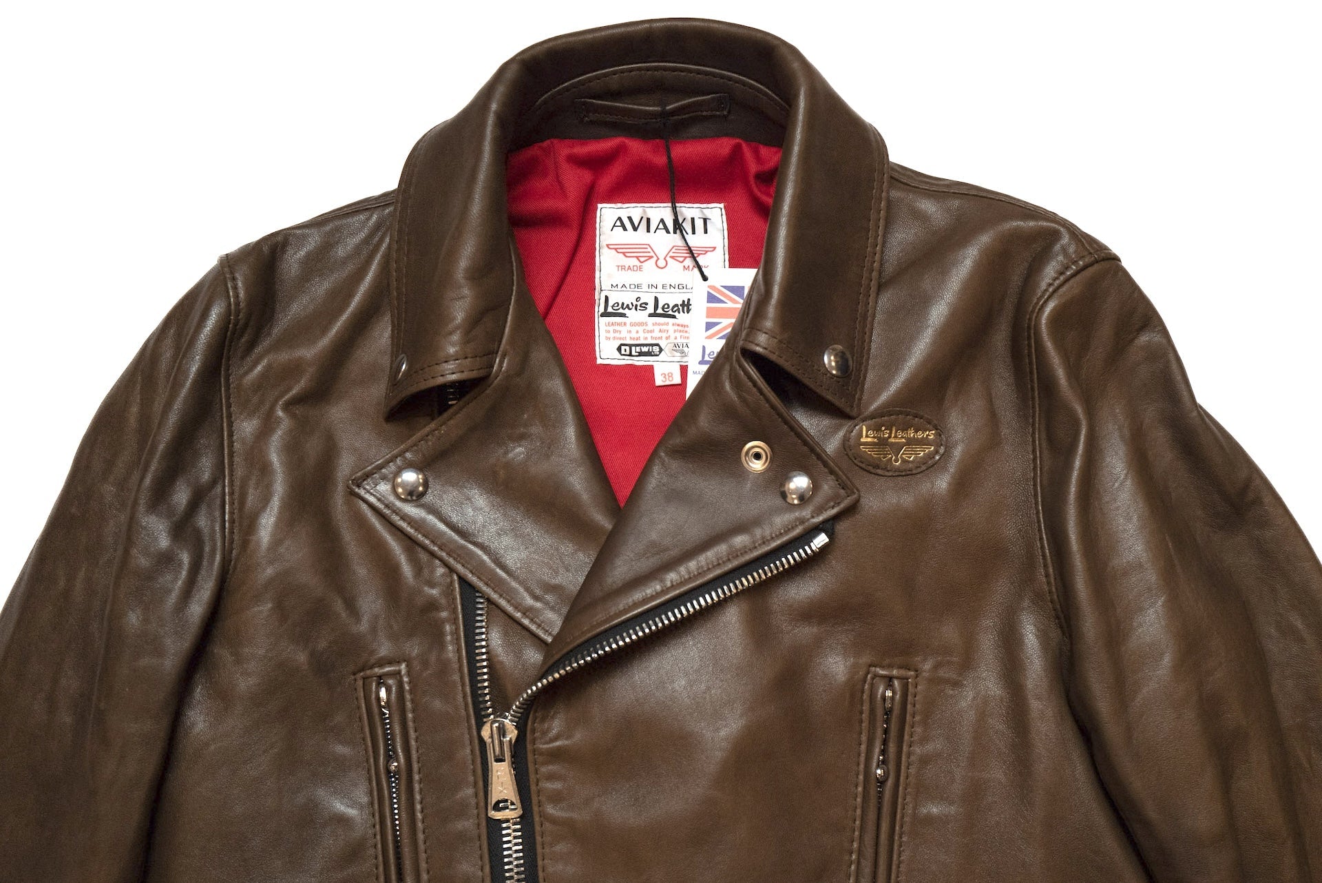 Lewis Leathers Dark Brown Sheepskin ‘Lightning' 402T Jacket (Tight fit)