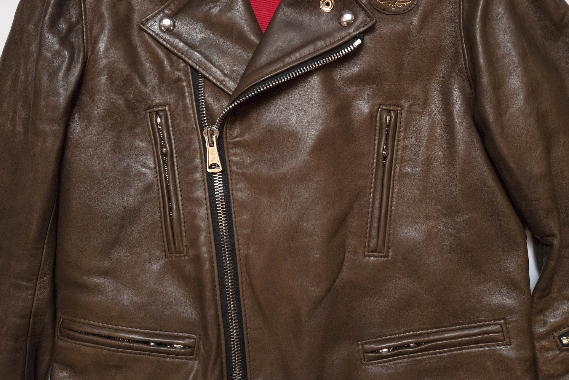 Lewis Leathers Dark Brown Sheepskin ‘Lightning' 402T Jacket (Tight fit)