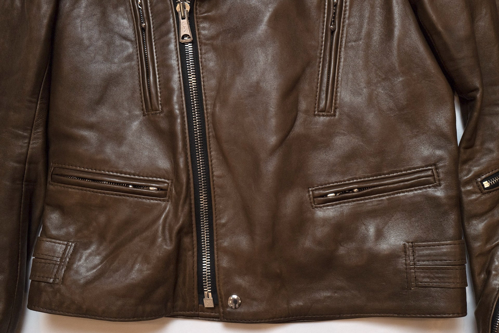 Lewis Leathers Dark Brown Sheepskin ‘Lightning' 402T Jacket (Tight fit)