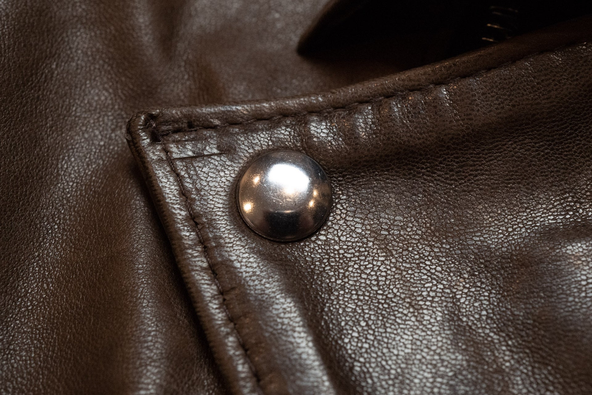 Lewis Leathers Dark Brown Sheepskin ‘Lightning' 402T Jacket (Tight fit)