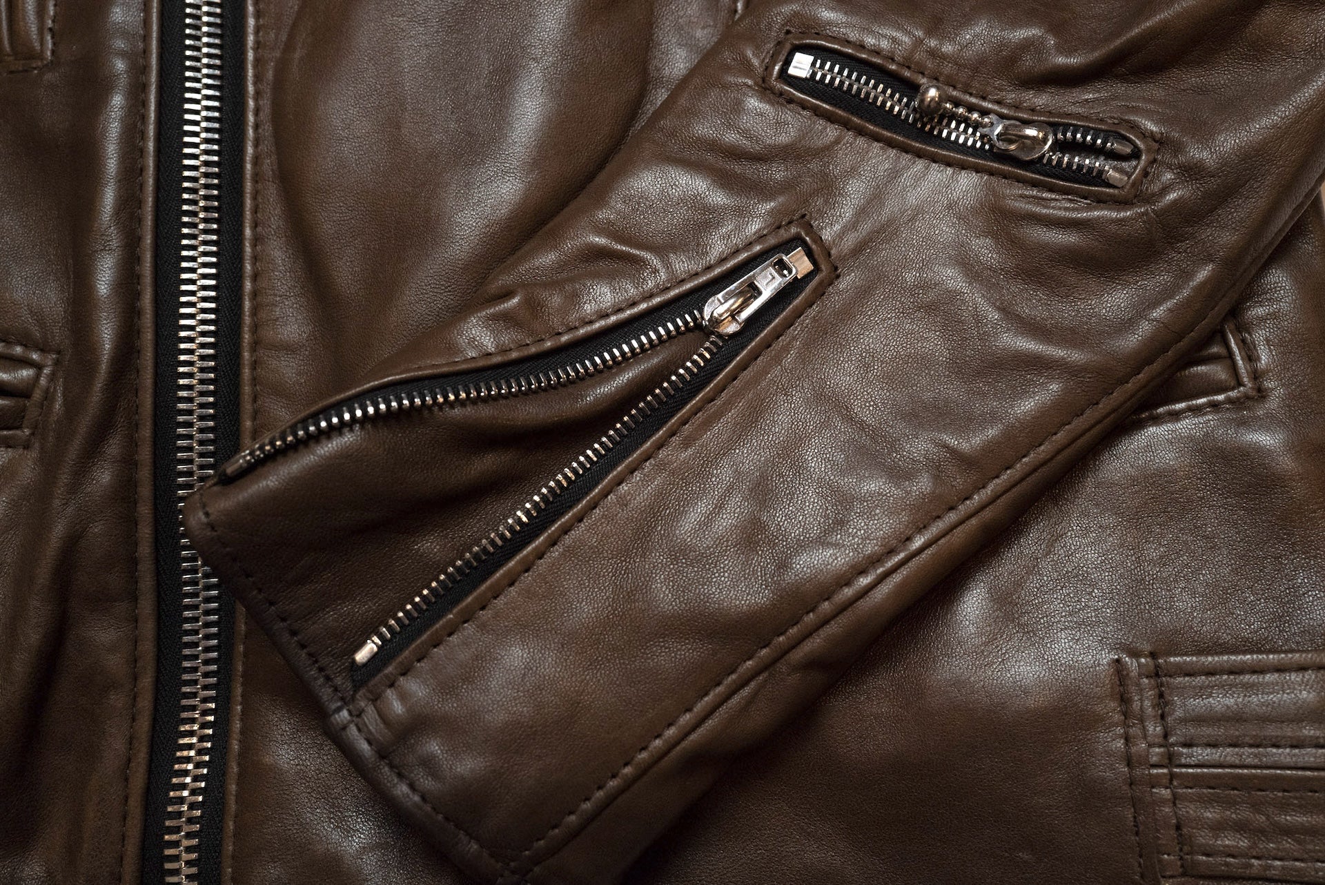 Lewis Leathers Dark Brown Sheepskin ‘Lightning' 402T Jacket (Tight fit)