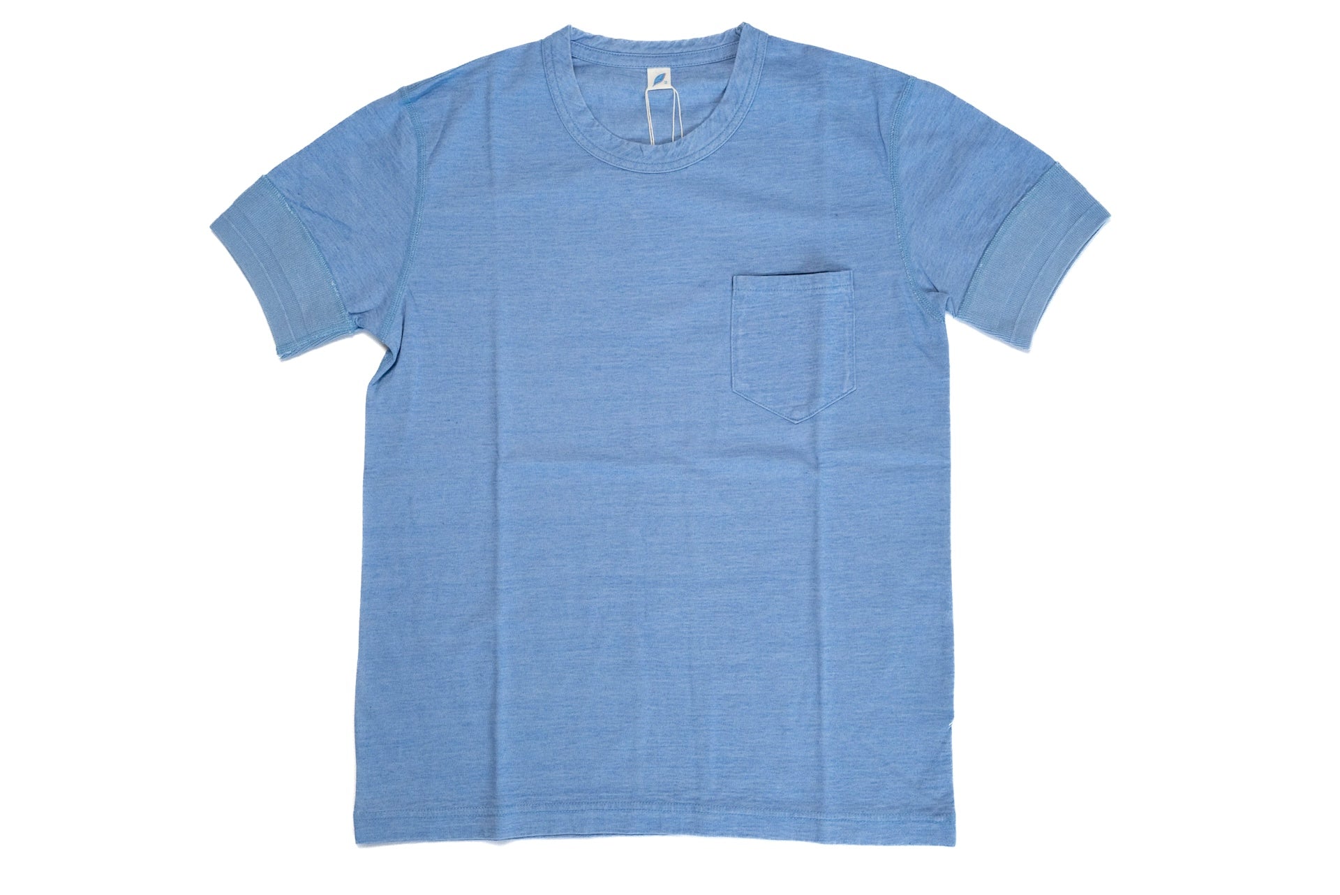 Pure Blue Japan 6.5oz "Signature" Indigo Dyed Pocket Tee (Icy Indigo)